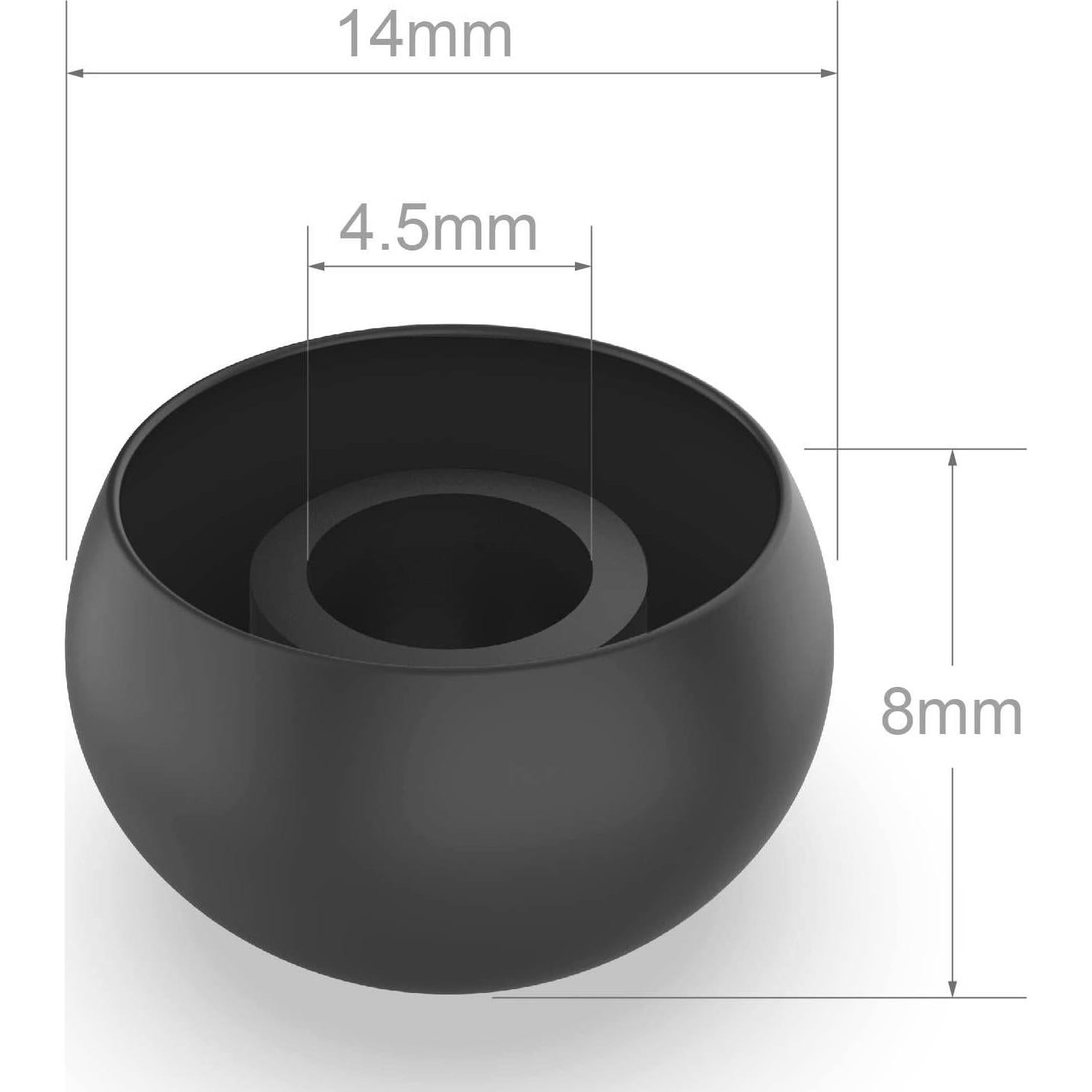 10 Pares Tapones de Silicona Grandes Negras para Auriculares