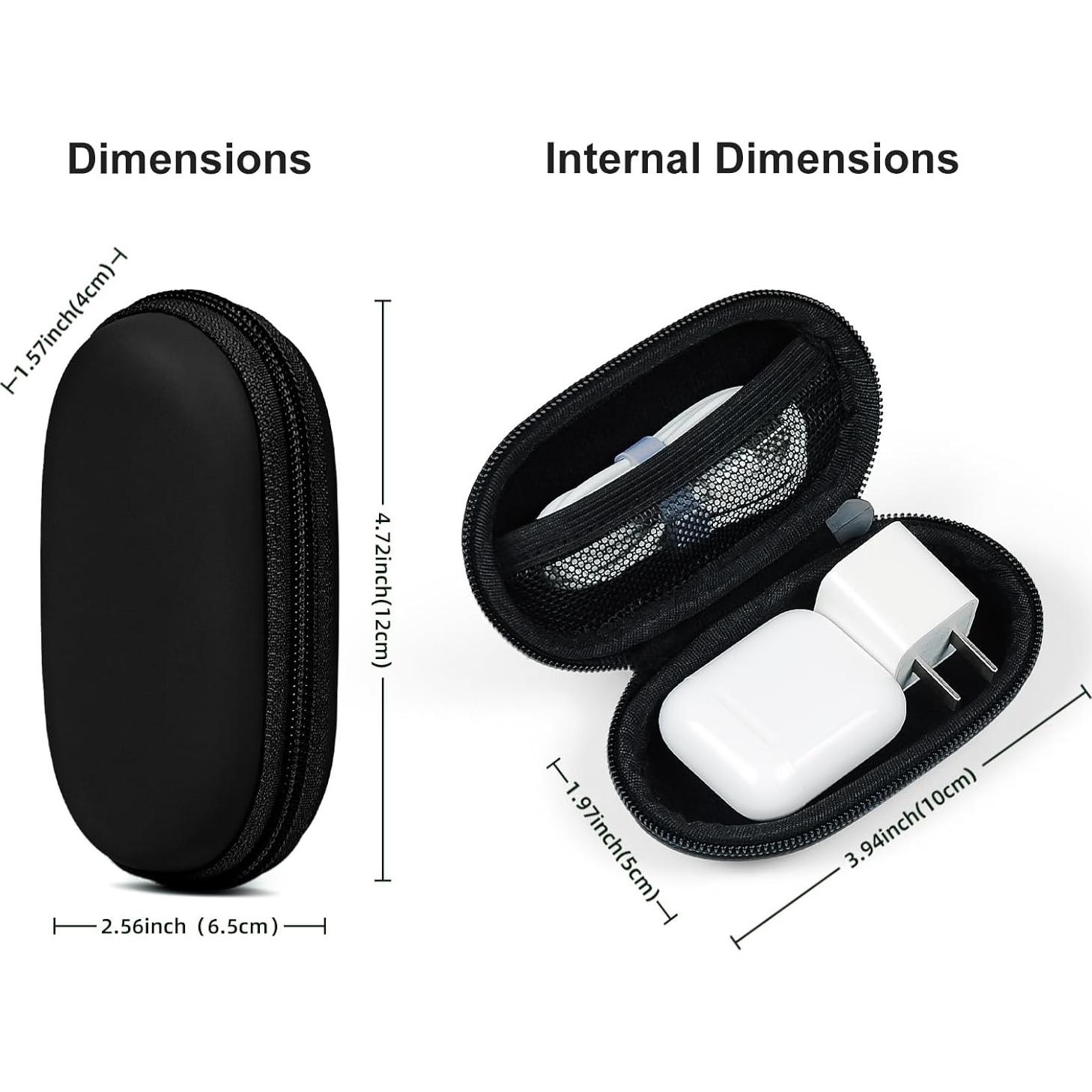 Estuche de Almacenamiento EVA para Auriculares Negro 12x6.5x4cm