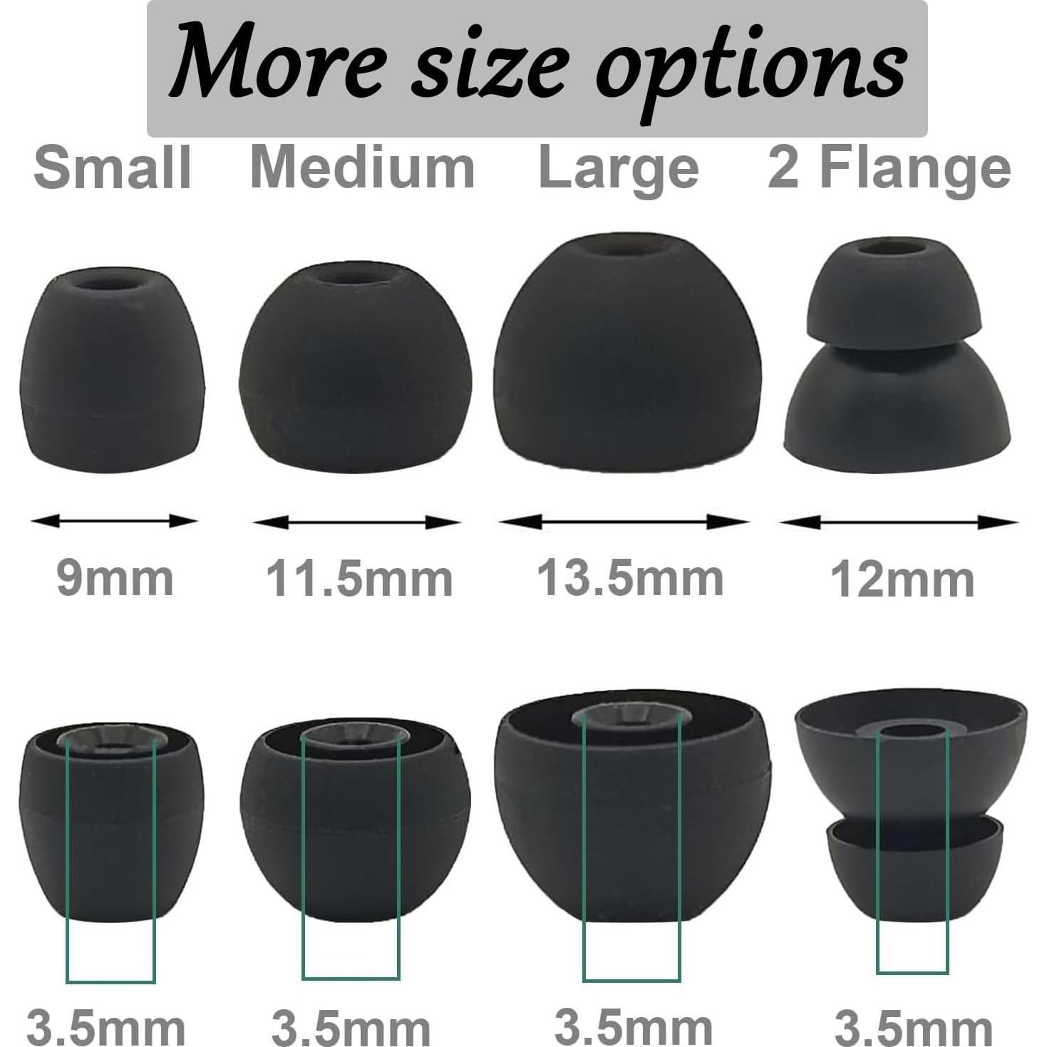 Replacement Eartips Silicone Earbuds Buds Set for Powerbeats Pro Beats Wireless Earphone Headphones,Earbuds Eartips,Flexible Rubber Cover Skin Accessories-Black