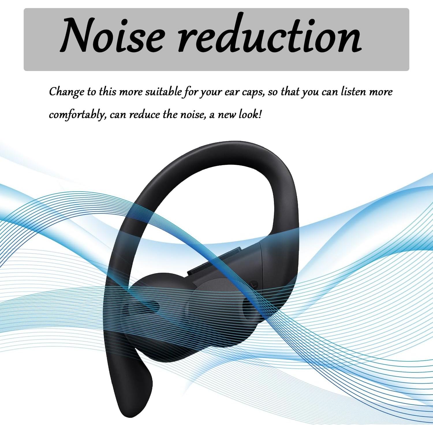 Replacement Eartips Silicone Earbuds Buds Set for Powerbeats Pro Beats Wireless Earphone Headphones,Earbuds Eartips,Flexible Rubber Cover Skin Accessories-Black