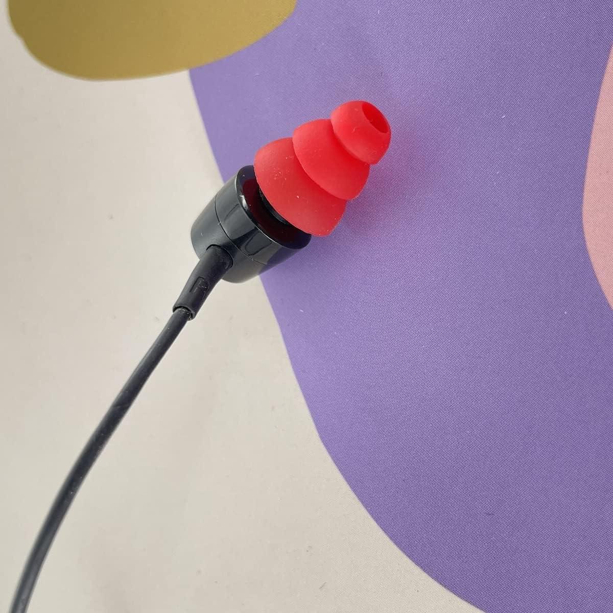 Puntas de Flange JNSA Reemplazo Auriculares In-Ear 6 Pares S/M/L Rojo