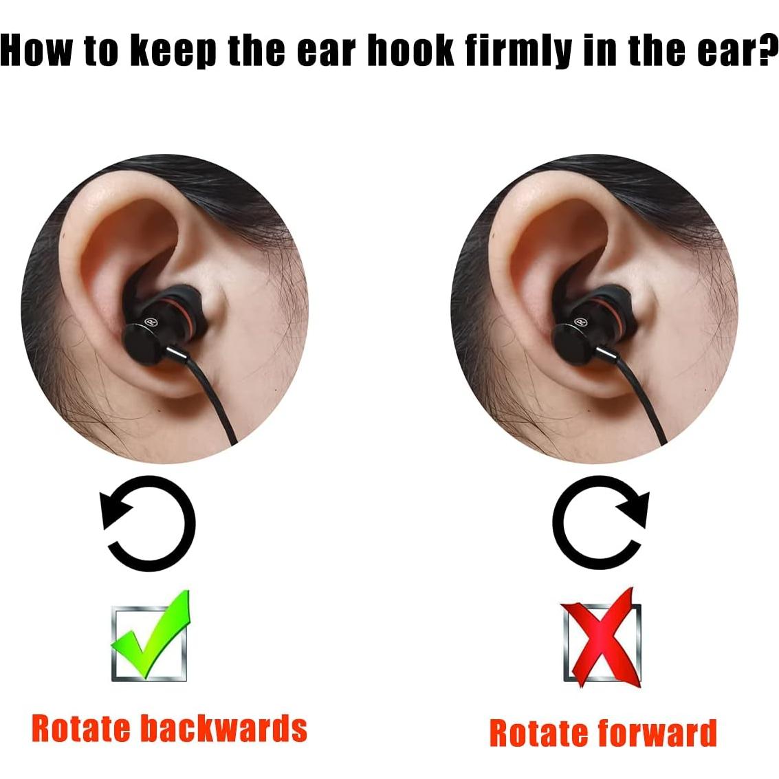 Sports Earbuds Tips Replacement Ear Fins Wingtips Noise Isolation Replacement Eartips Adapters for in Ear Earphones 4mm to 6mm Nozzle Attachment 3 Pairs Left & Right, Balck