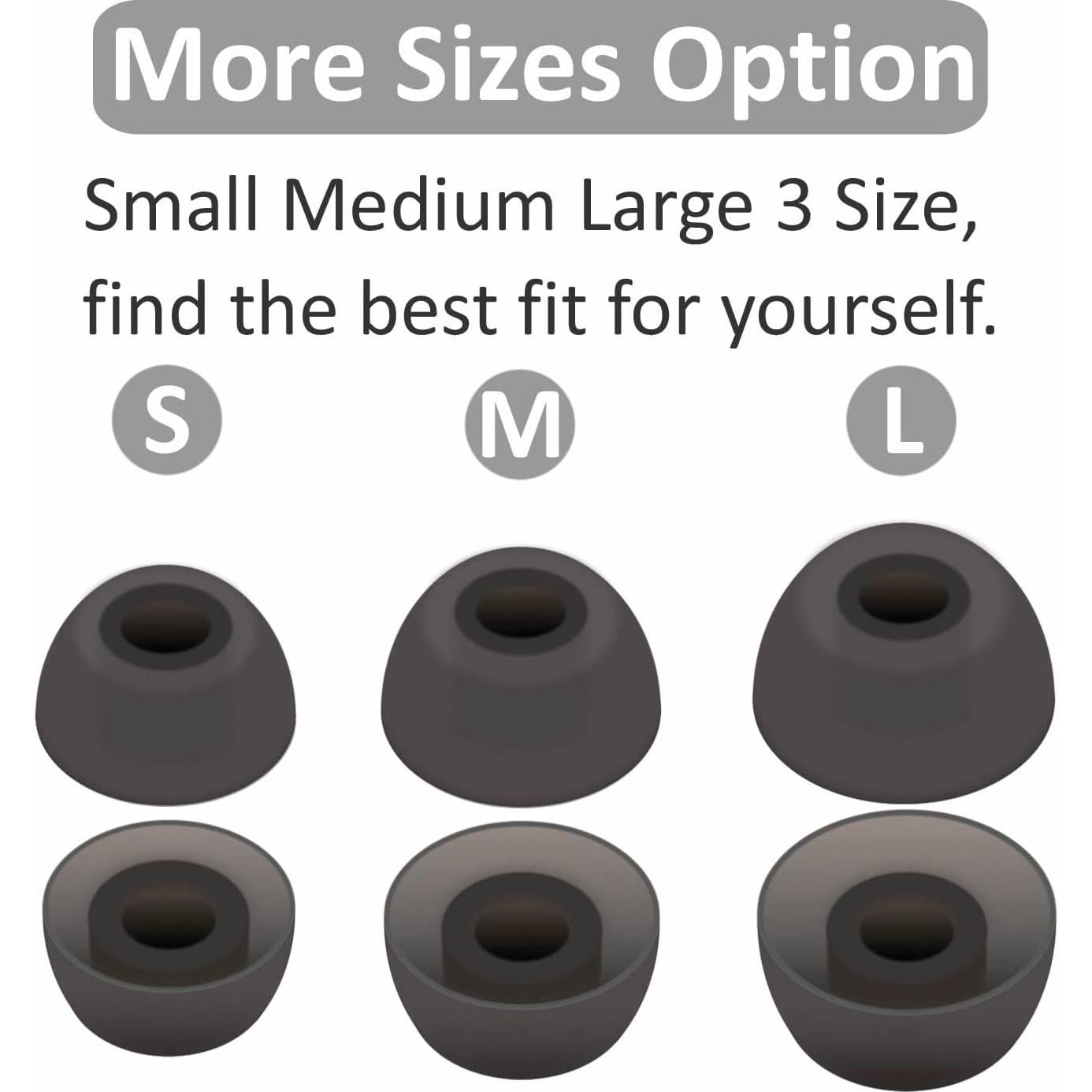 6 Pares Puntas de Silicona Jabra Elite 3/4/7 Pro/Active Gris