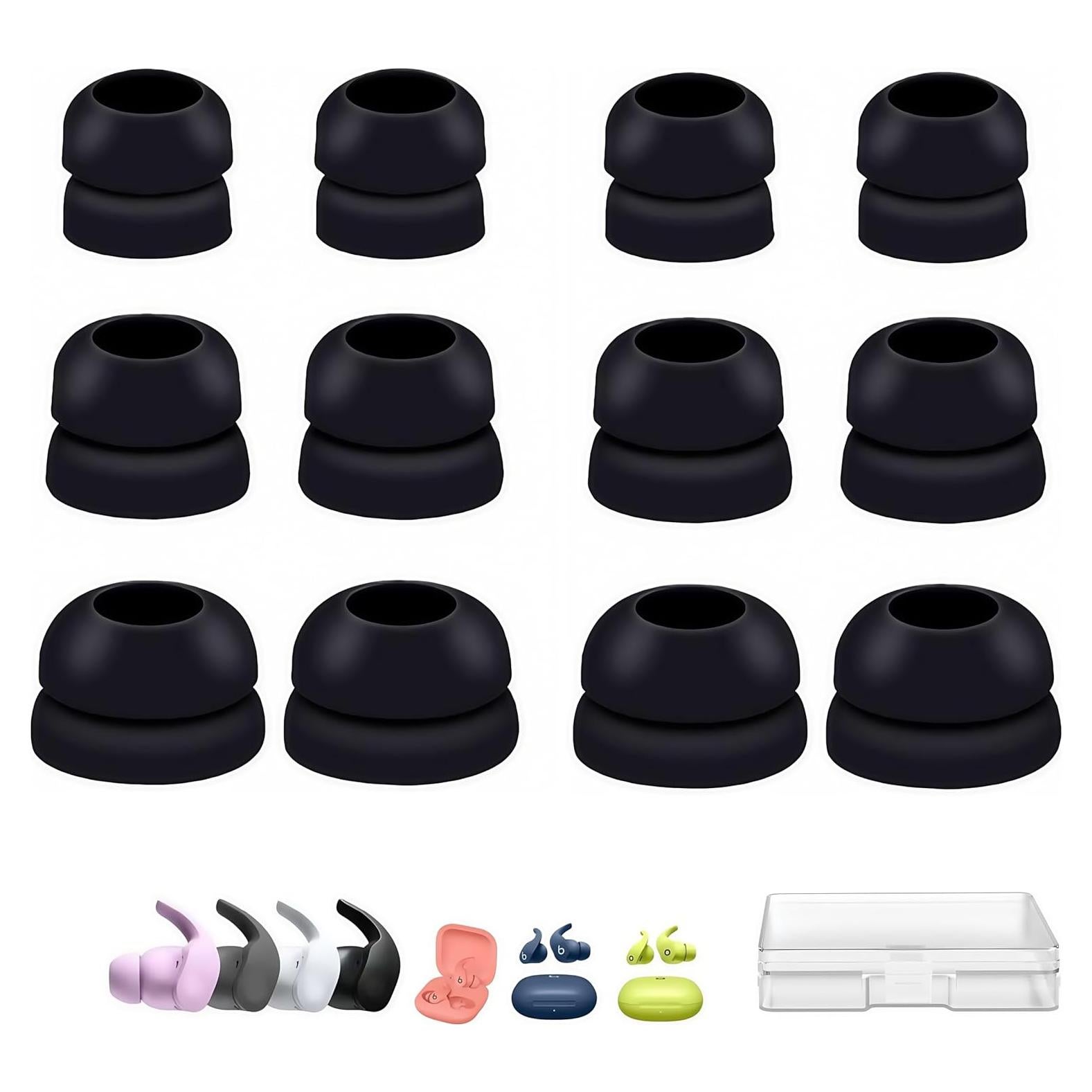 Consejos de Silicona Doble Brida Aginkgo para Auriculares Beats Fit Pro y Más - 12 Piezas S/M/L