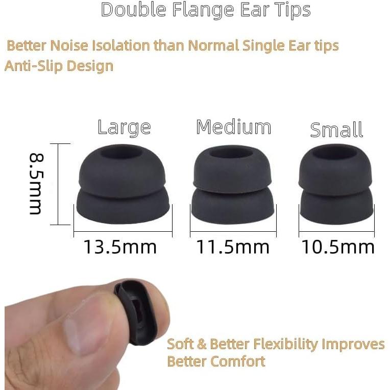 Consejos de Silicona Doble Brida Aginkgo para Auriculares Beats Fit Pro y Más - 12 Piezas S/M/L