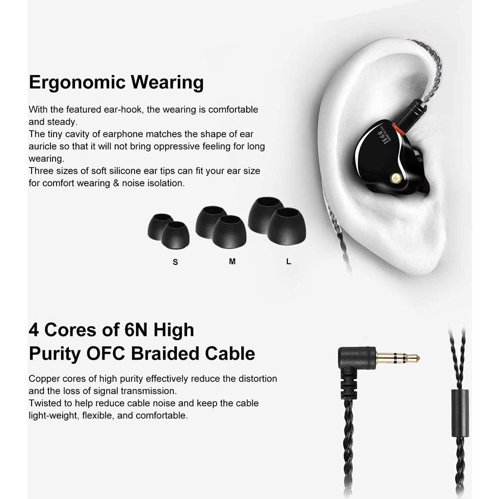 Auriculares In-Ear DCMEKA IE68 con Aislamiento de Ruido Negro