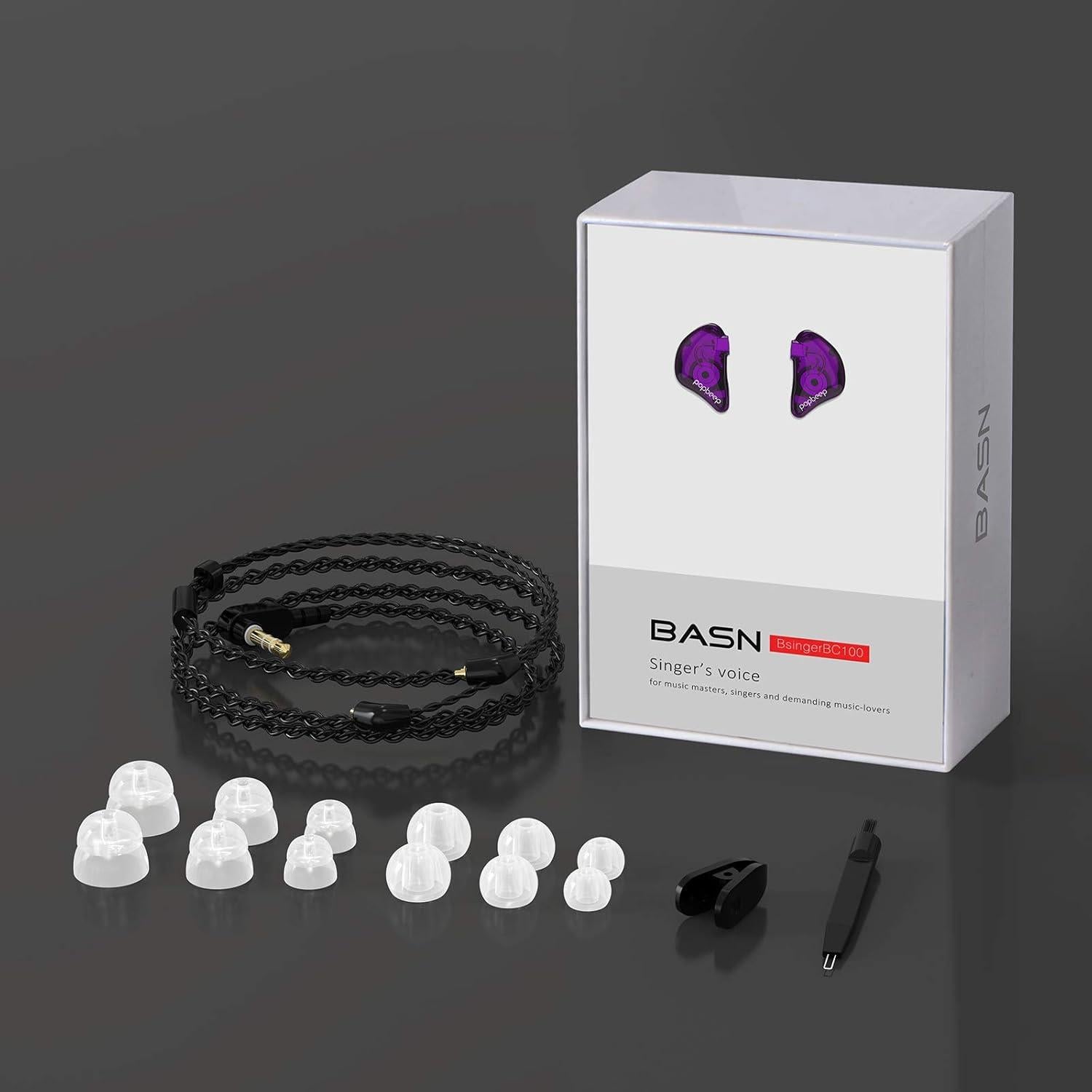 Auriculares In-Ear BASN Bsinger BC100 Púrpura con Cable Desmontable