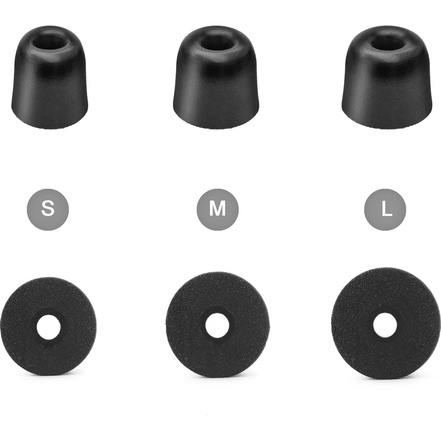 Puntas de Espuma Memoria Klowcok para Auriculares Shure SE215 SE425 SE535 - 3 Pares Medianos
