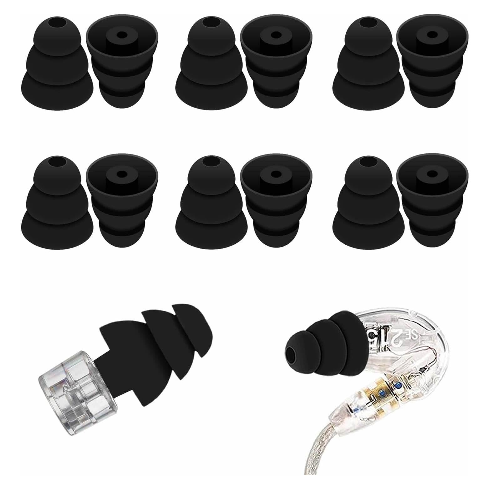 Tapones para Oídos Silicona Grande IiEXCEL 6 Pares Triple Flange