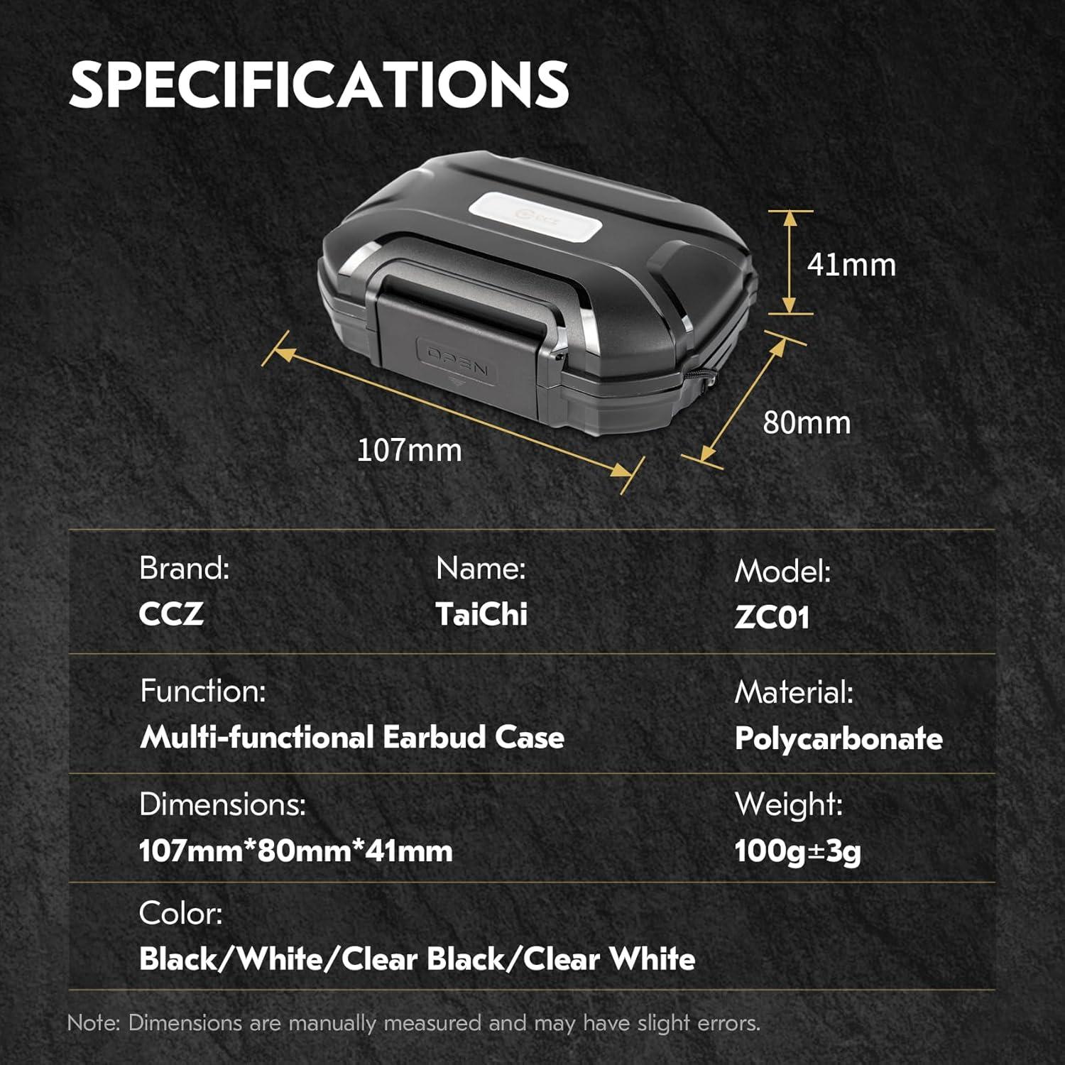 Funda Dura CCZ Taichi para Auriculares IEM - Negro