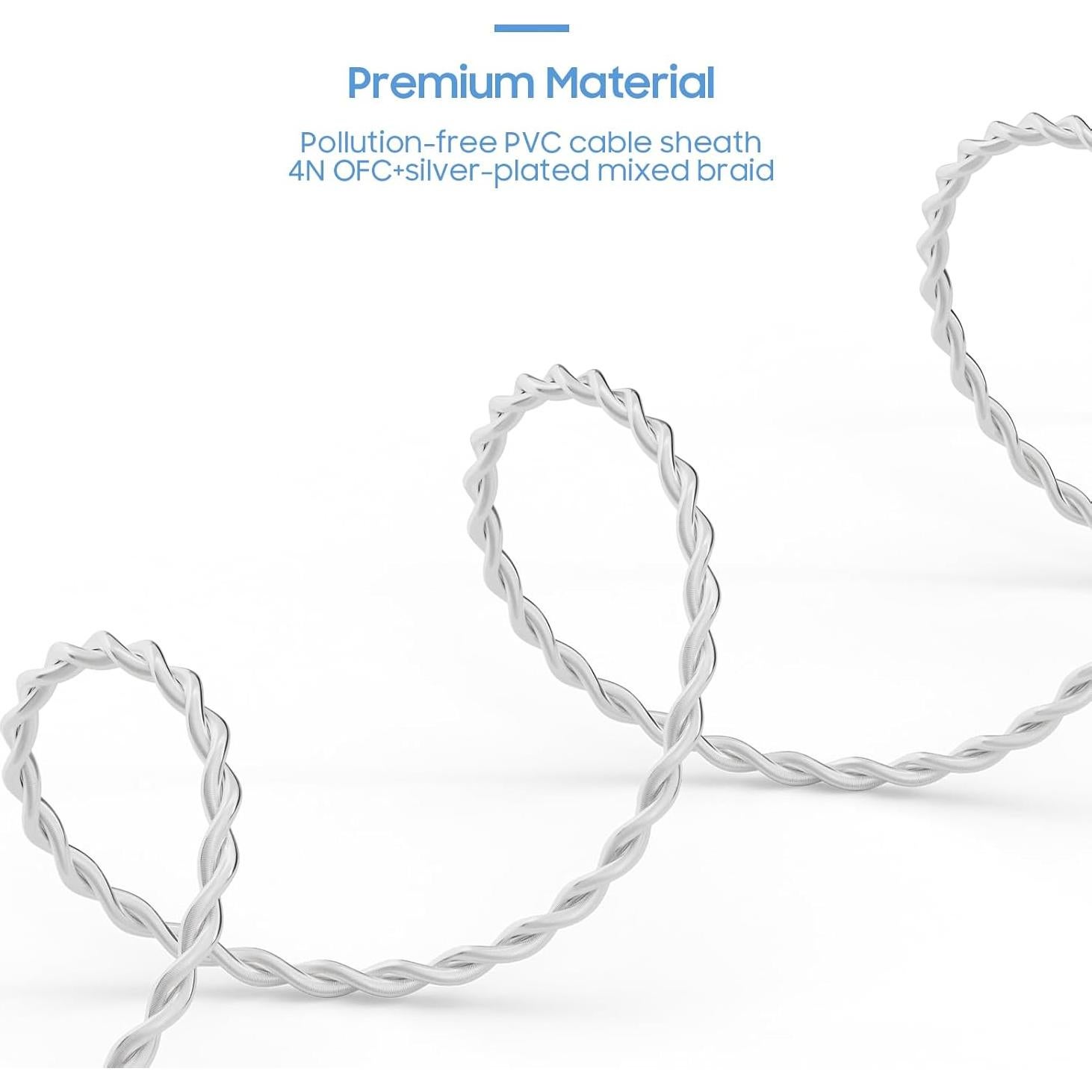 Cable de Auriculares BASN SC100-MMCX Blanco 1.5m Desmontable