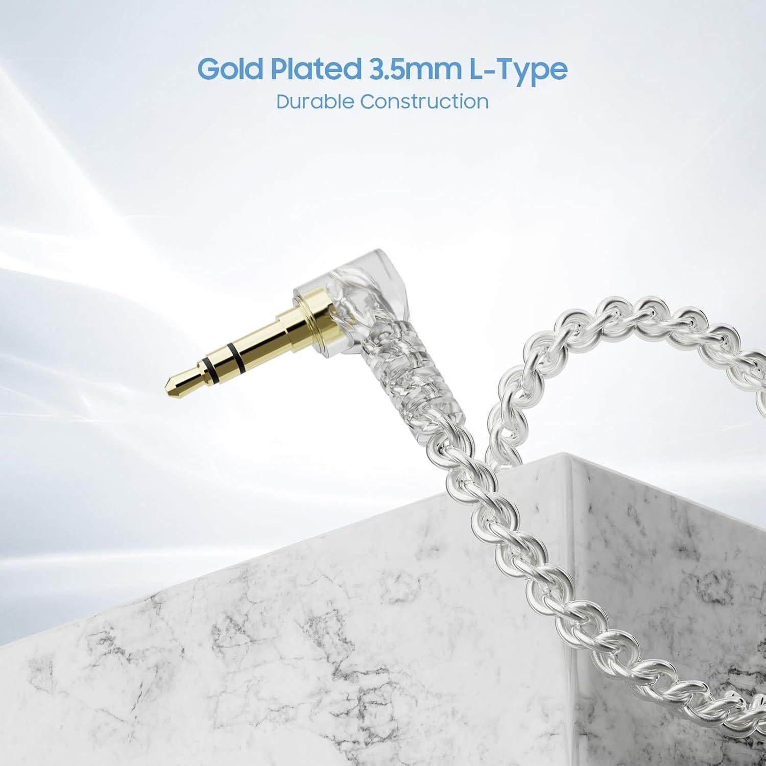 Cable de Auriculares BASN SC100-MMCX Blanco 1.5m Desmontable