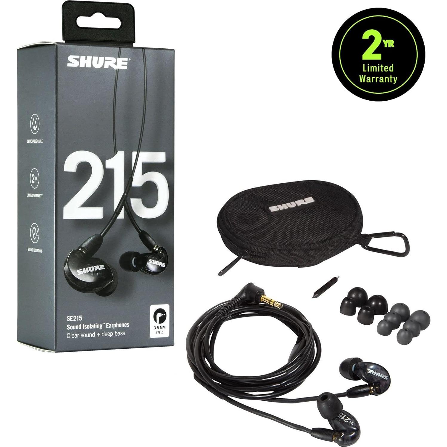 Auriculares Aislantes Shure SE215 PRO Negro con Cable RMCE-UNI
