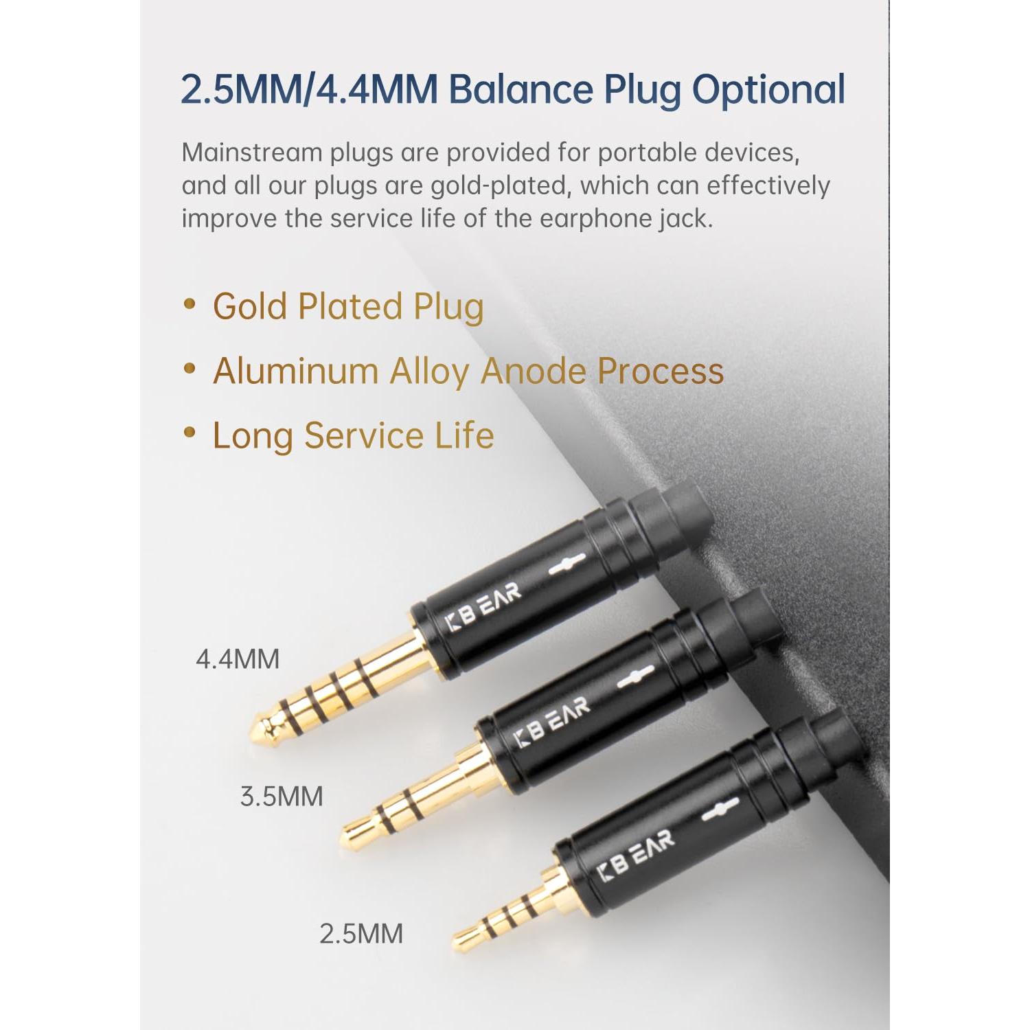 Cable MMCX KBEAR ST16 Plus 2m para Auriculares IEM