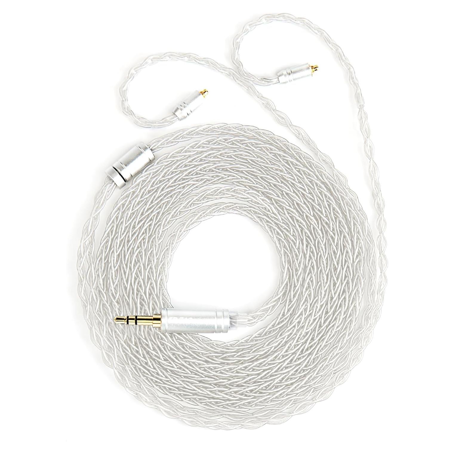 Cable IEM KBEAR ST12 Plus 2m Plateado 3.5mm 8-Hebras OFC