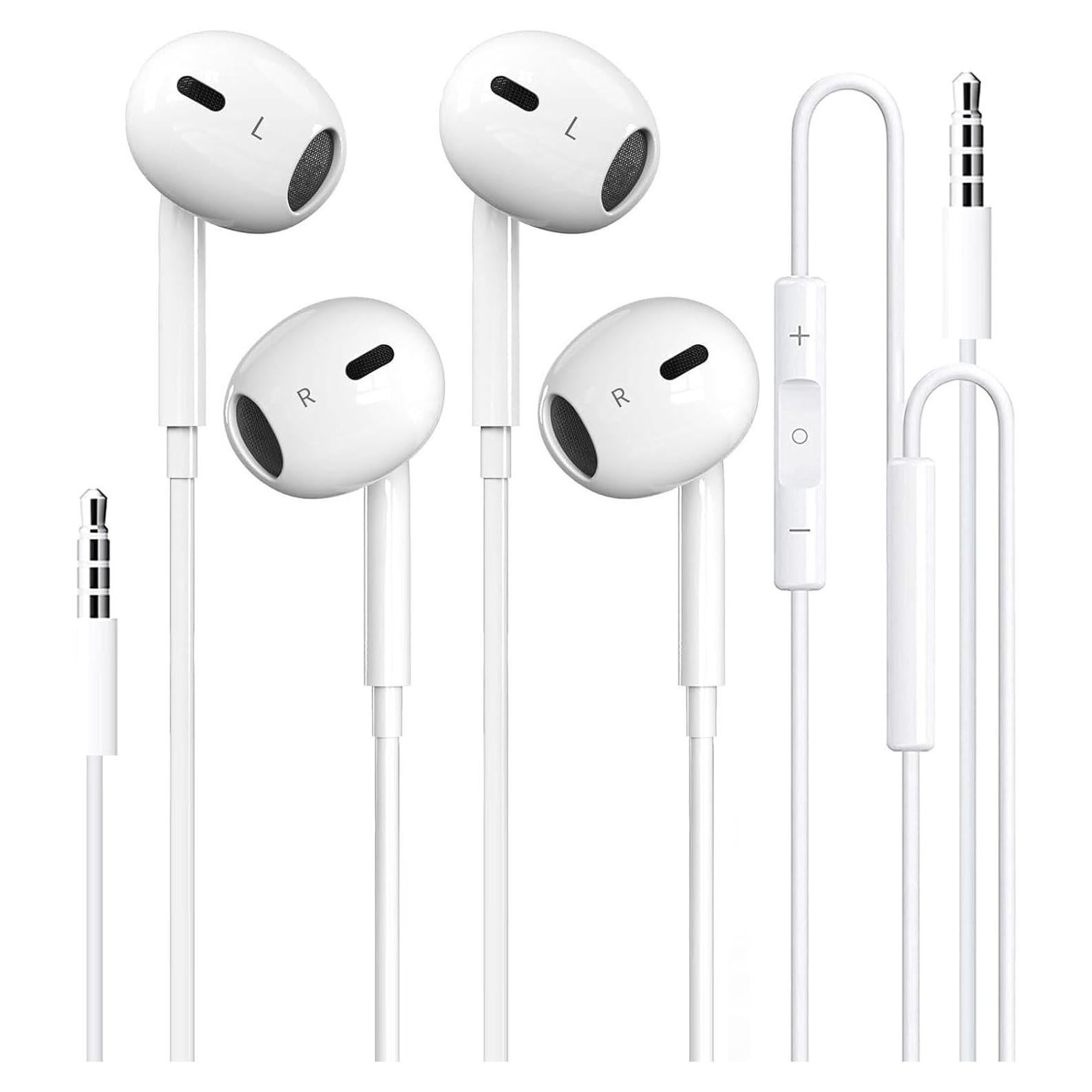 Auriculares con Cable Toperson 3.5mm - Paquete de 2, Blanco
