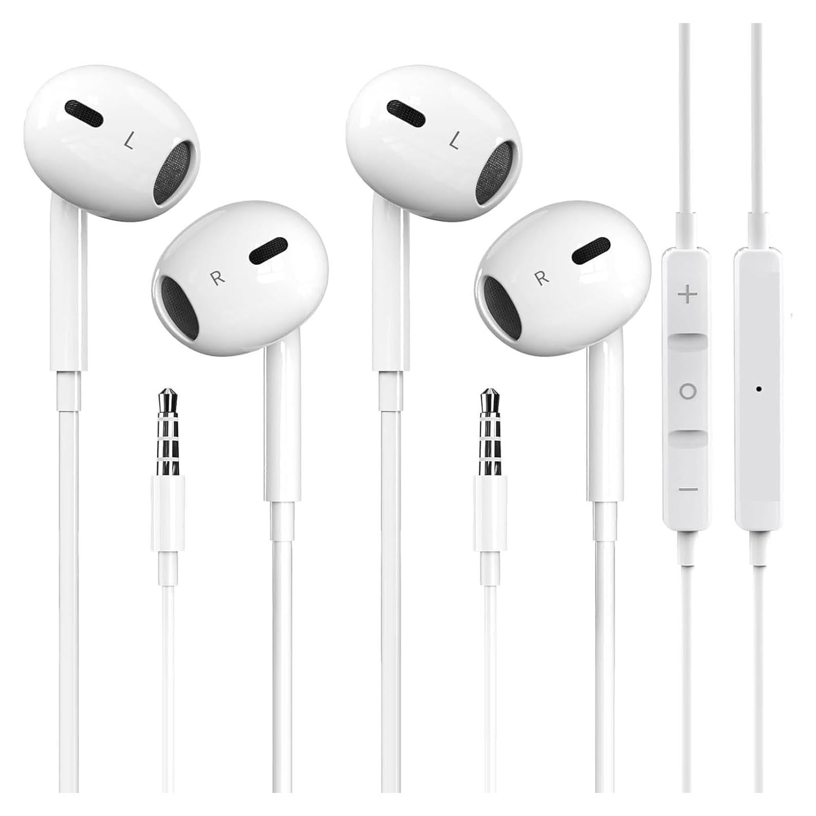 Auriculares con Cable Pcwfbzf 3.5mm - Paquete de 2 Blancos