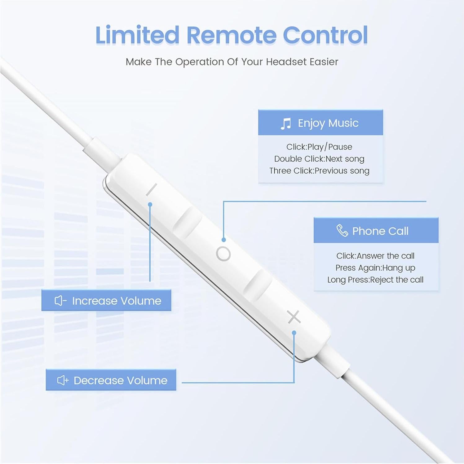 Auriculares con cable Nvnceiw 3.5mm - Paquete de 2, Blanco