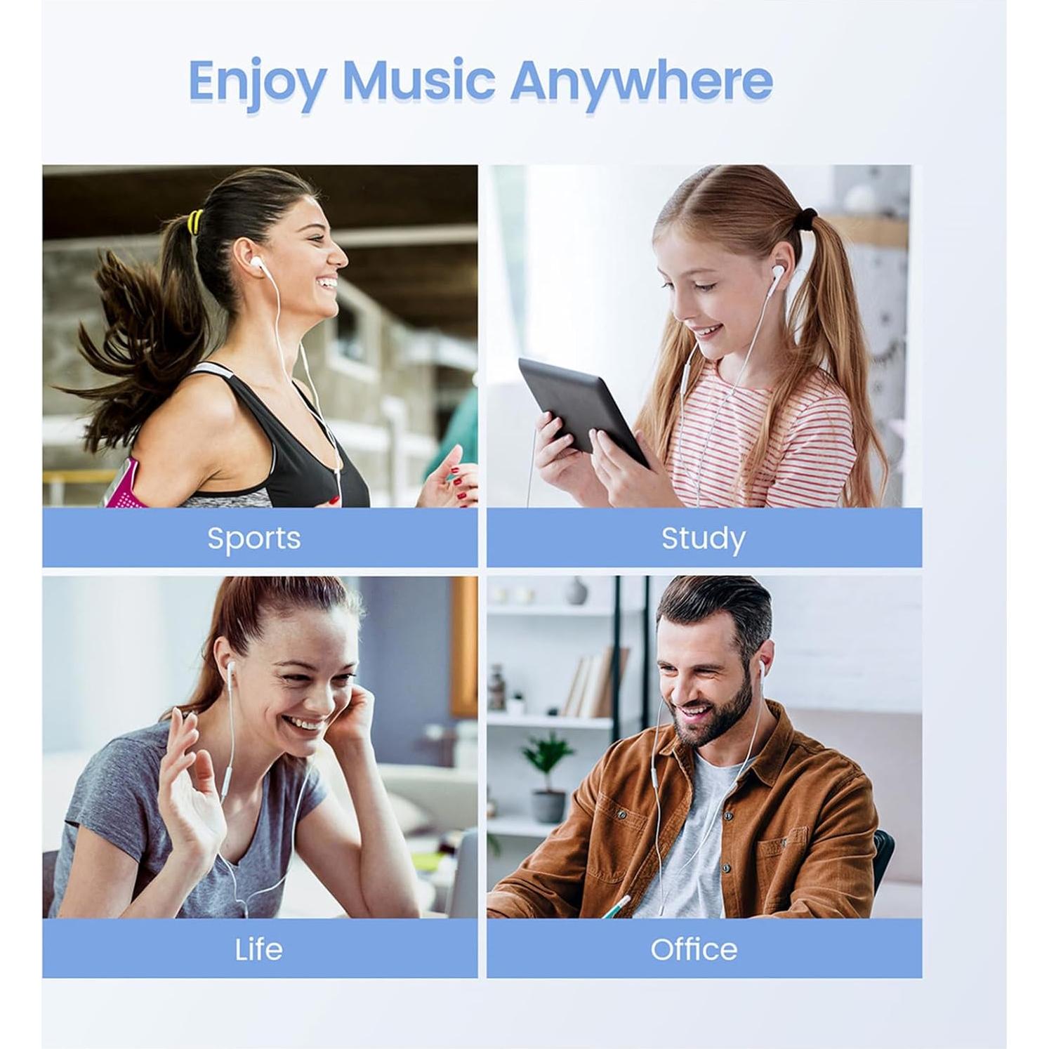 Auriculares con cable Nvnceiw 3.5mm - Paquete de 2, Blanco