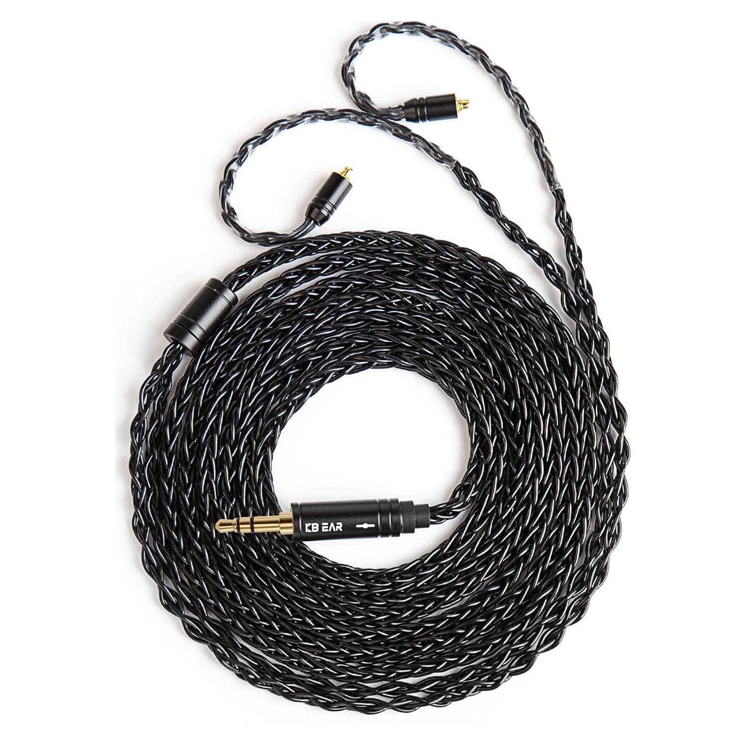 Cable IEM KBEAR ST12 Plus 2M OFC 5N Negro MMCX 3.5mm