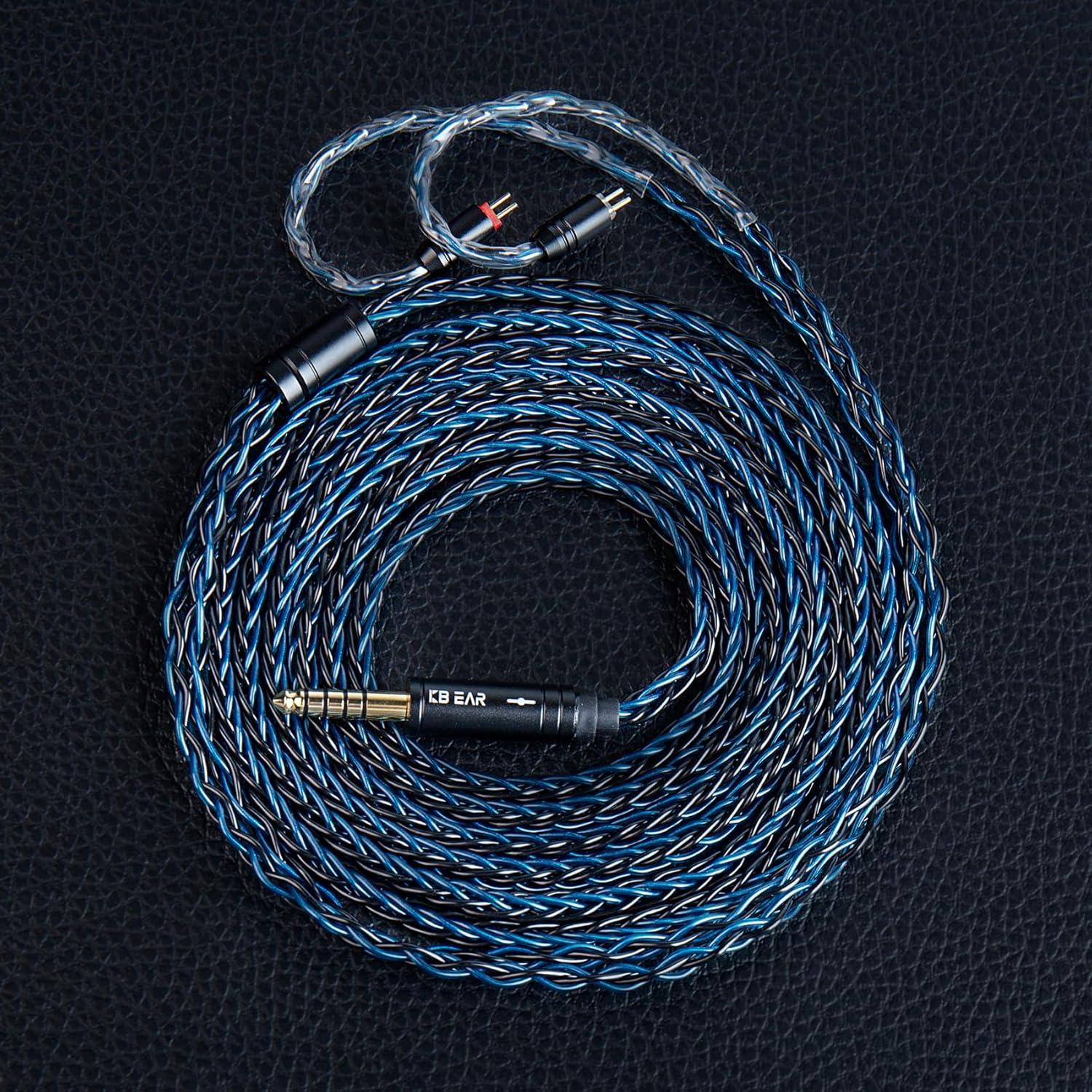 Cable IEM KBEAR ST12 Plus 2M OFC 5N Negro MMCX 3.5mm