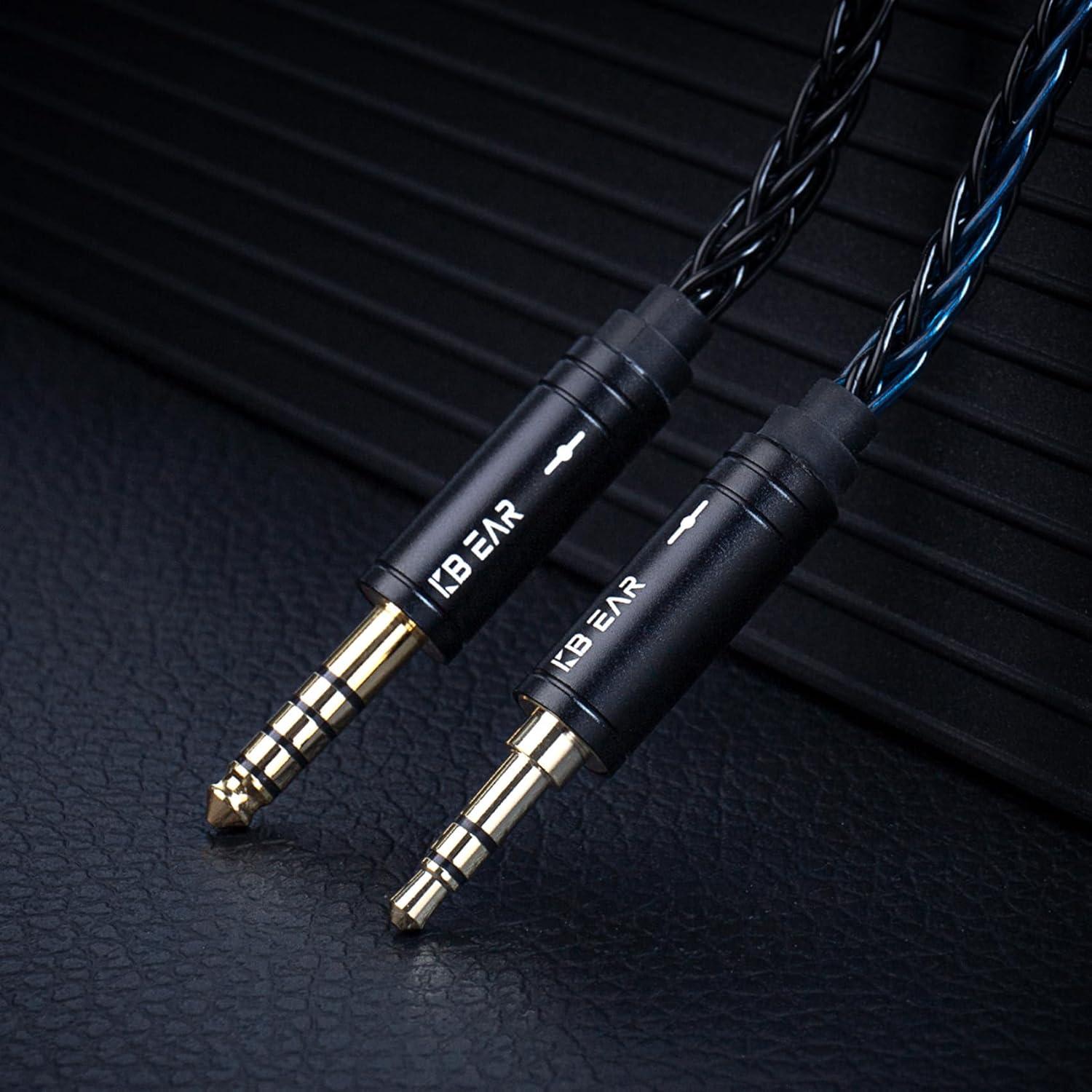 Cable IEM KBEAR ST12 Plus 2M OFC 5N Negro MMCX 3.5mm