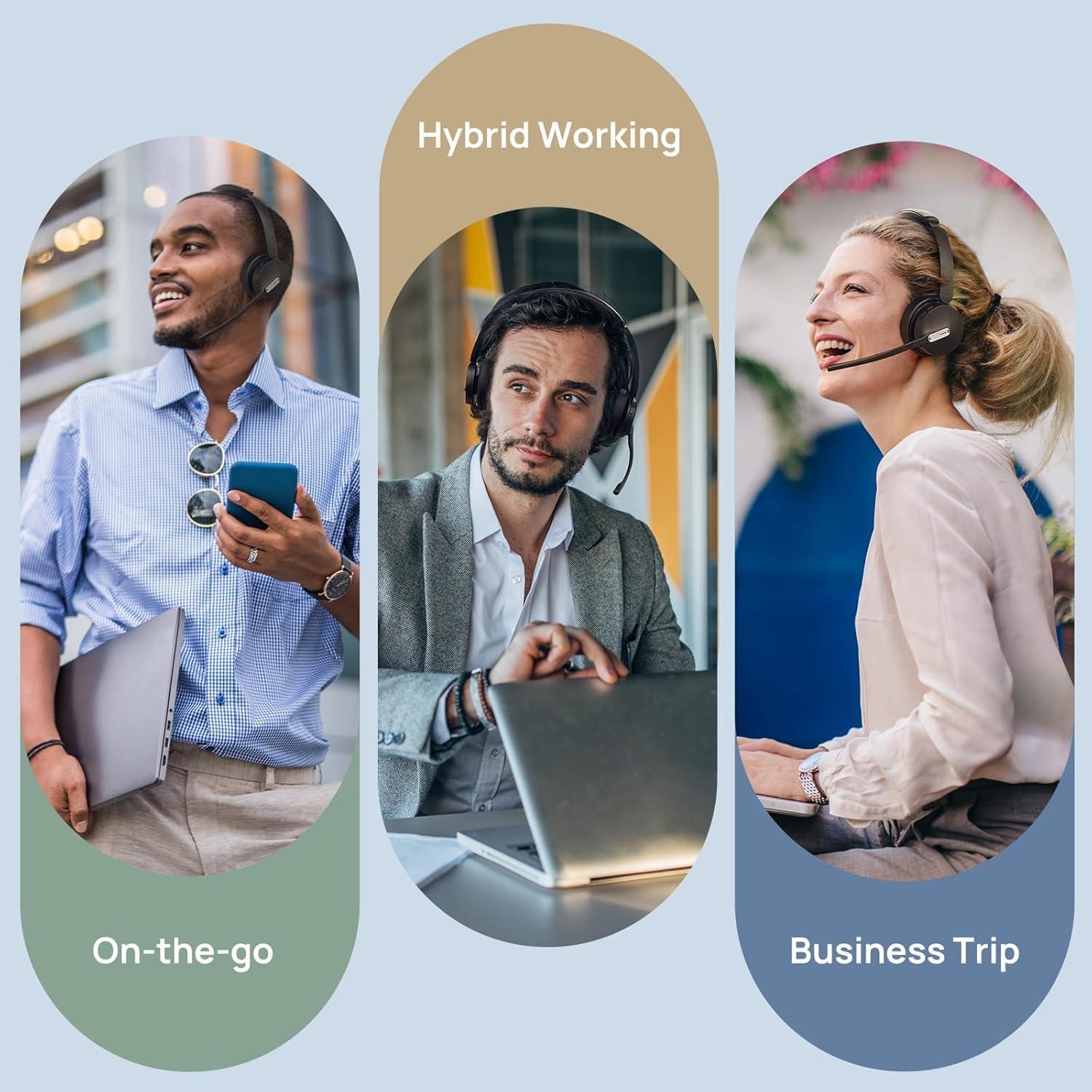 Auricular Inalámbrico Yealink WH64 DECT Bluetooth 150m 32h