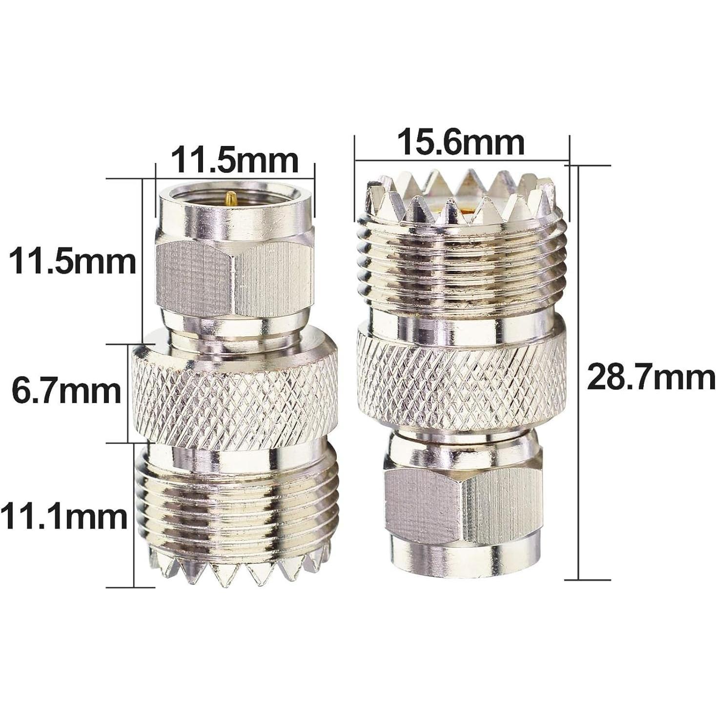Adaptador Coaxial F Macho a UHF Hembra Boobrie 2 Piezas