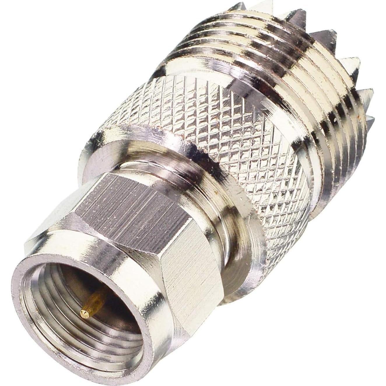 Adaptador Coaxial F Macho a UHF Hembra Boobrie 2 Piezas