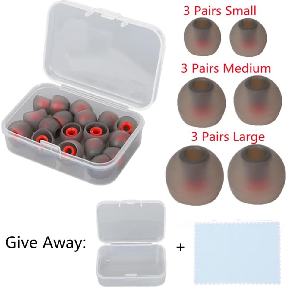 Puntas de Silicona para Auriculares - 18 Pares SML - Blancas