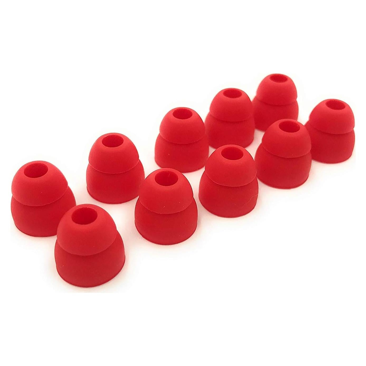 5 Pares de Puntas de Reemplazo Doble Flange Rojo - Compatible con Auriculares