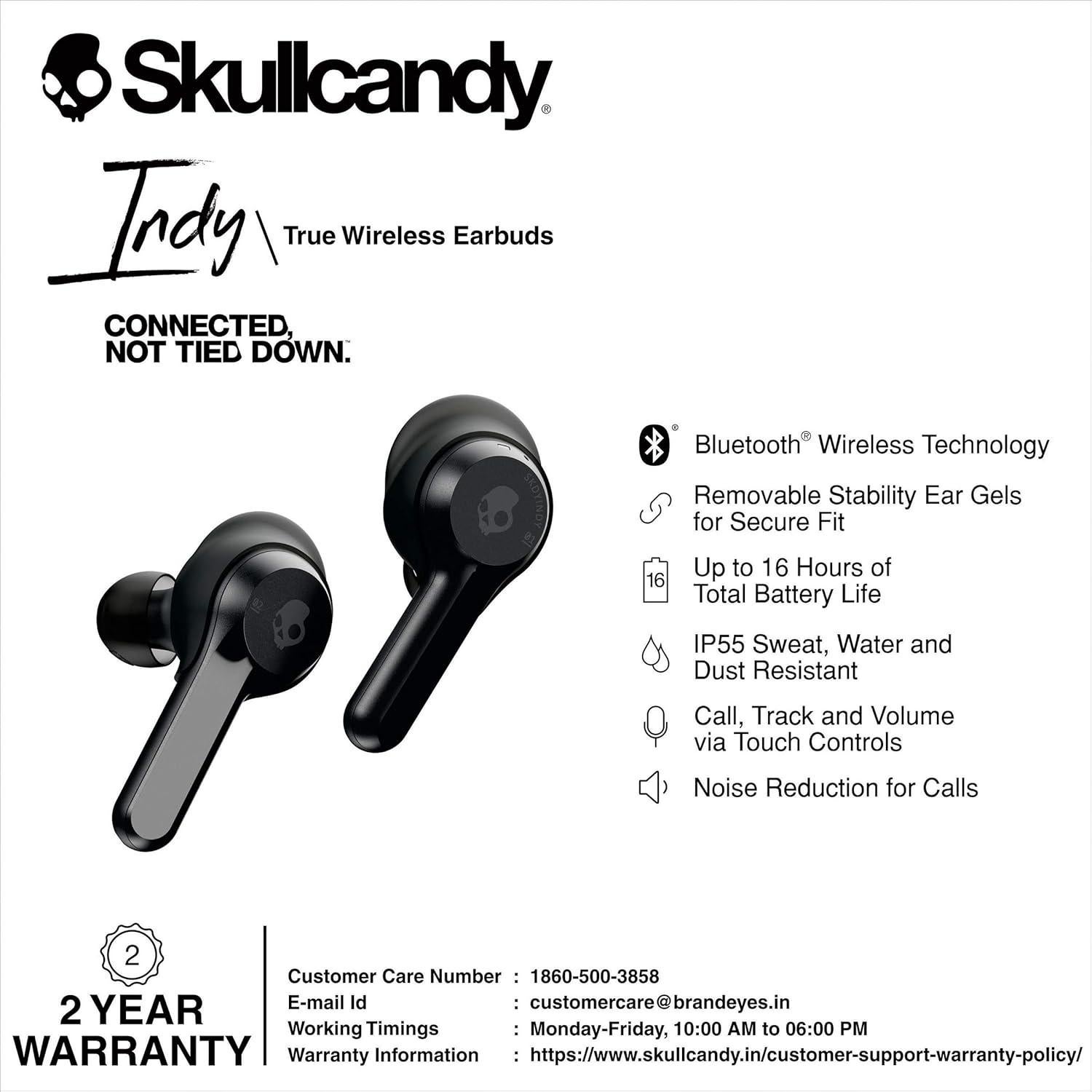 Auriculares In-Ear Inalámbricos Skullcandy Indy - Negro