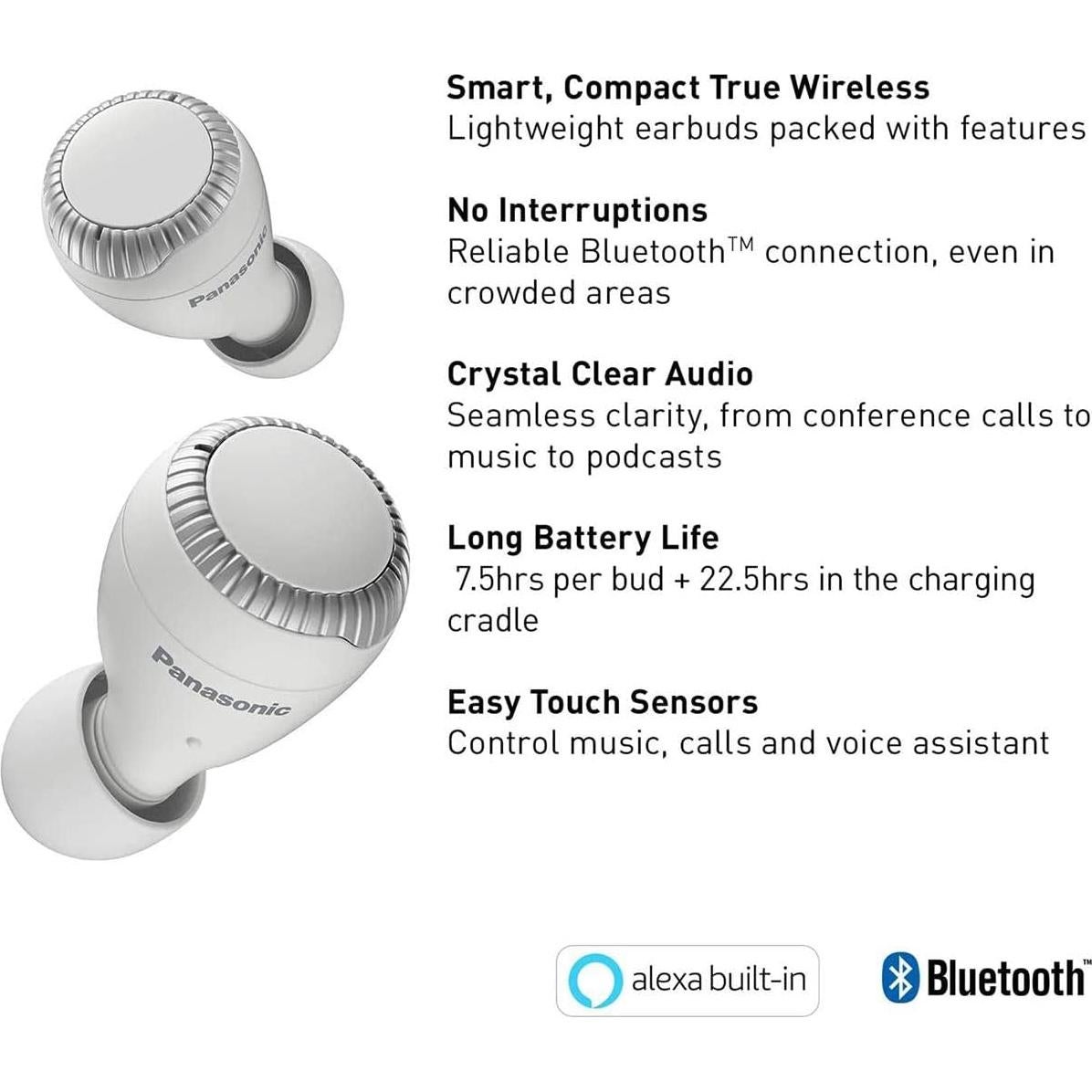 Auriculares Inalámbricos Verdaderos Panasonic RZ-S300W Blanco - Bluetooth IPX4