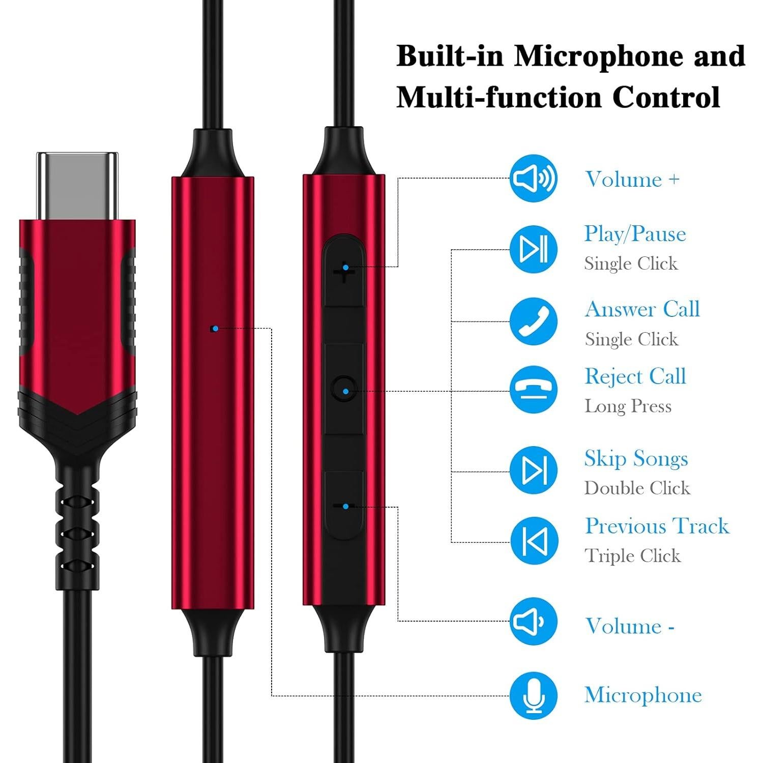 Auriculares USB C APETOO-0089 HiFi Estéreo con Micrófono