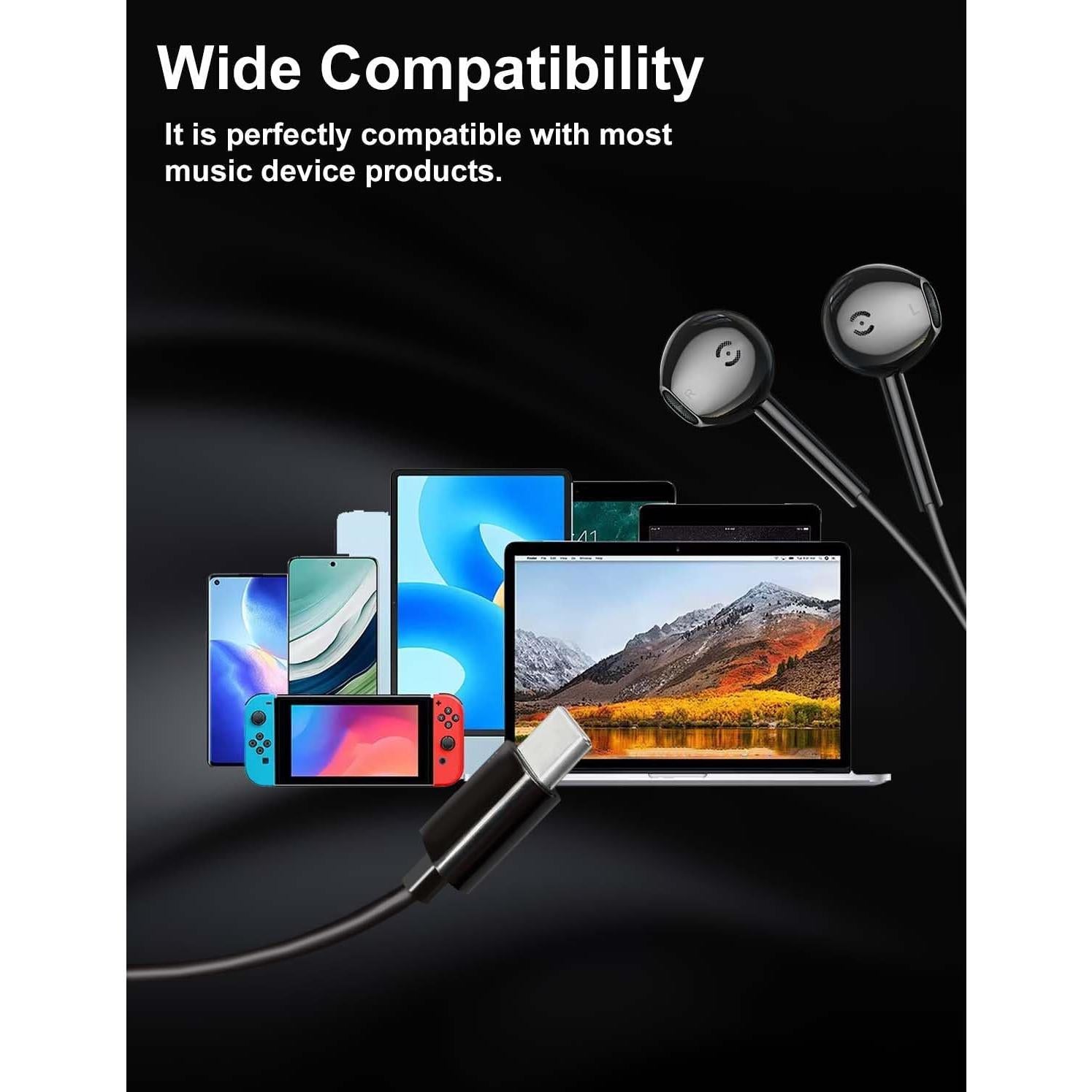 Auriculares USB C MAS CARNEY TH9 con Micrófono, Compatibles con iPhone y Samsung