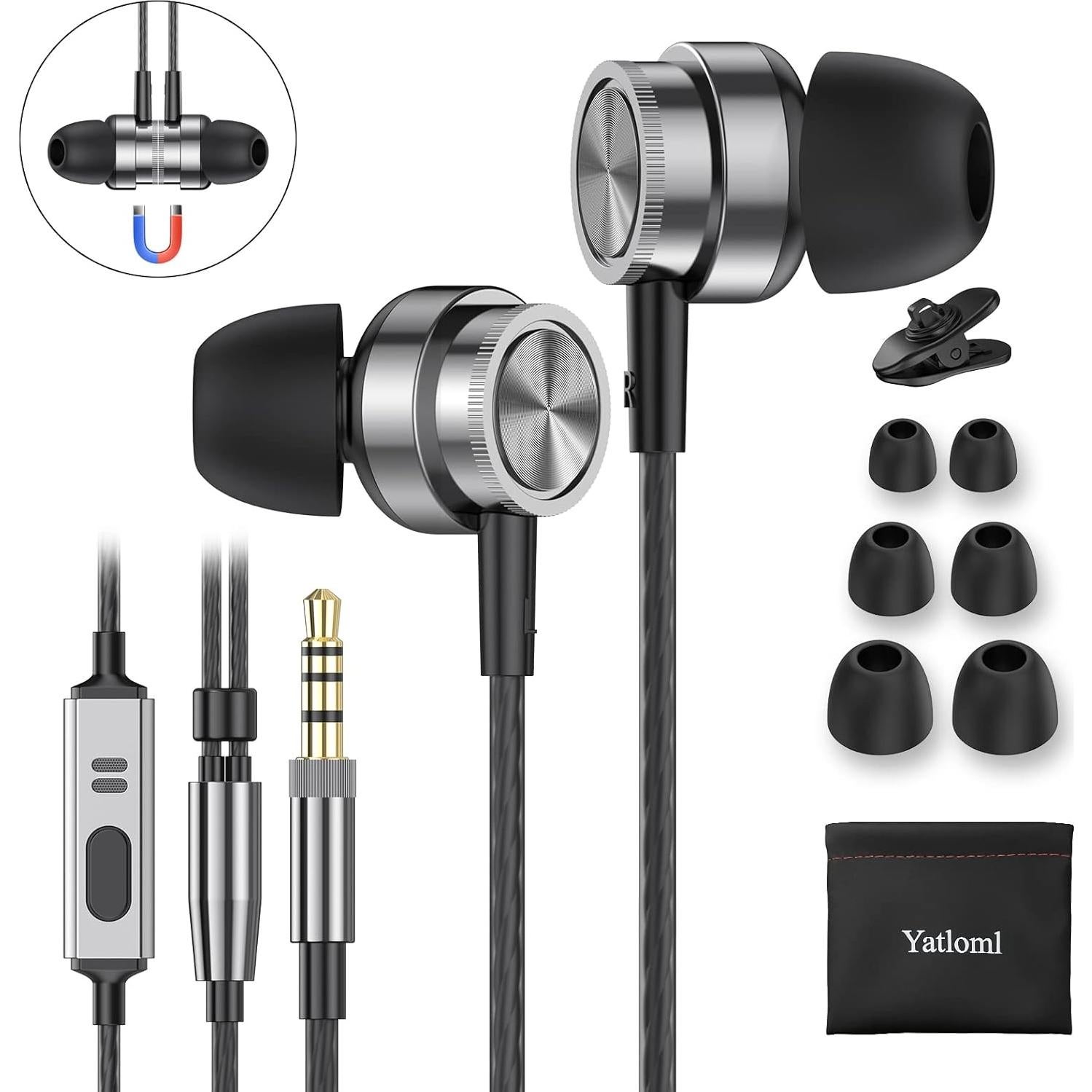 Auriculares Intrauditivos Yatloml EP610 Plata con Micrófono