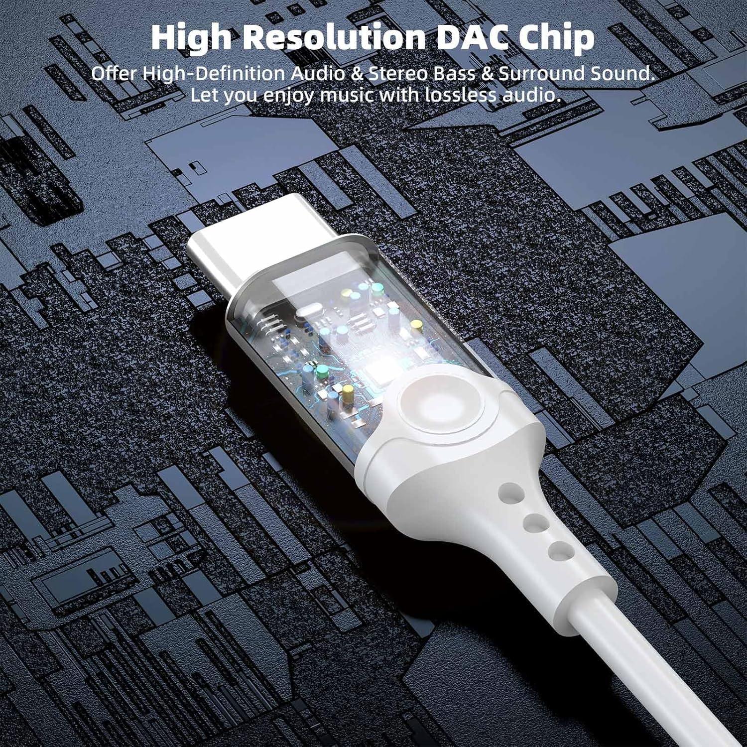 Auriculares USB C COOYA HiFi In-Ear con Micrófono Blanco