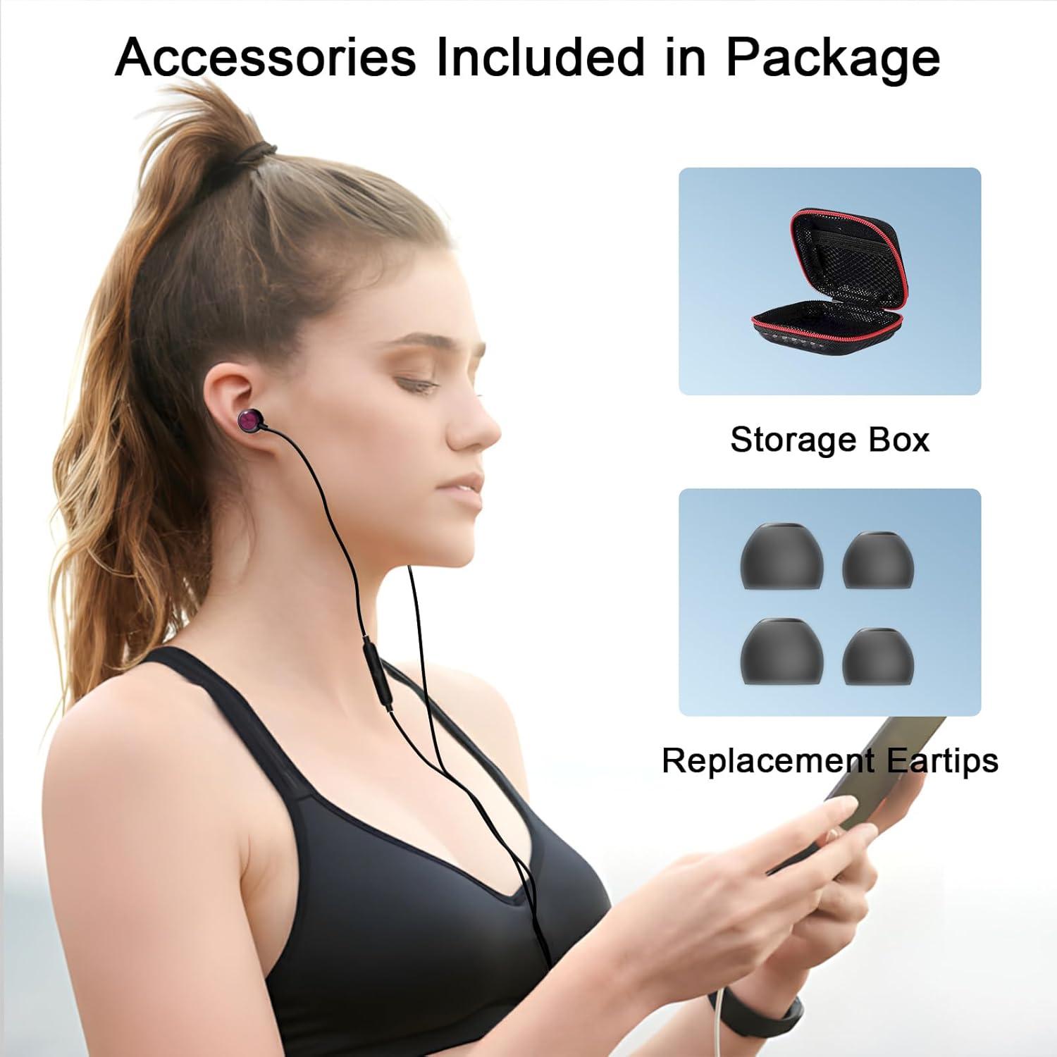 Auriculares USB C AIAUXAI con micrófono y almohadillas - Rojo