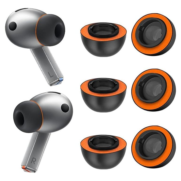 Puntas de oído viscoelásticas para Samsung Galaxy Buds3 Pro - Naranja Mediano