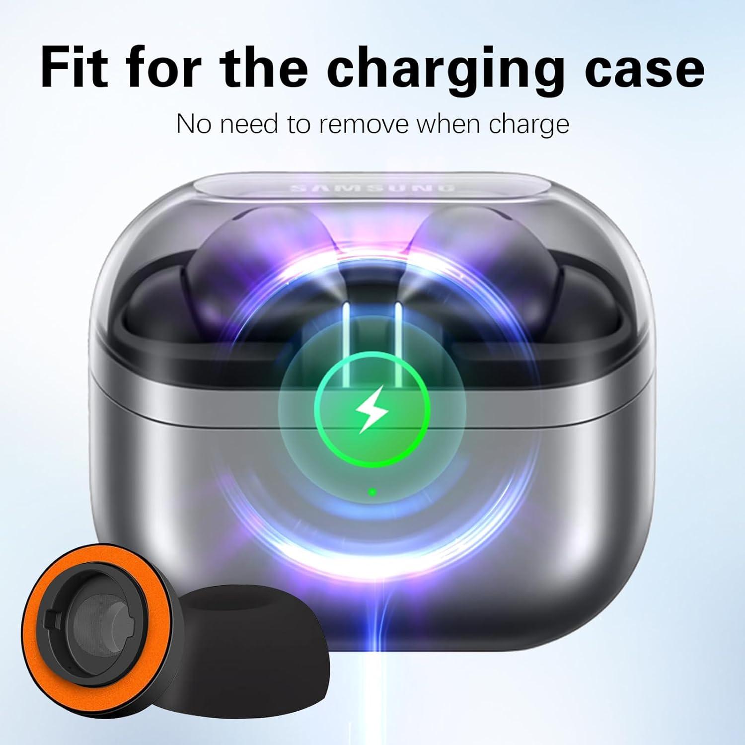 Puntas de oído viscoelásticas para Samsung Galaxy Buds3 Pro - Naranja Mediano