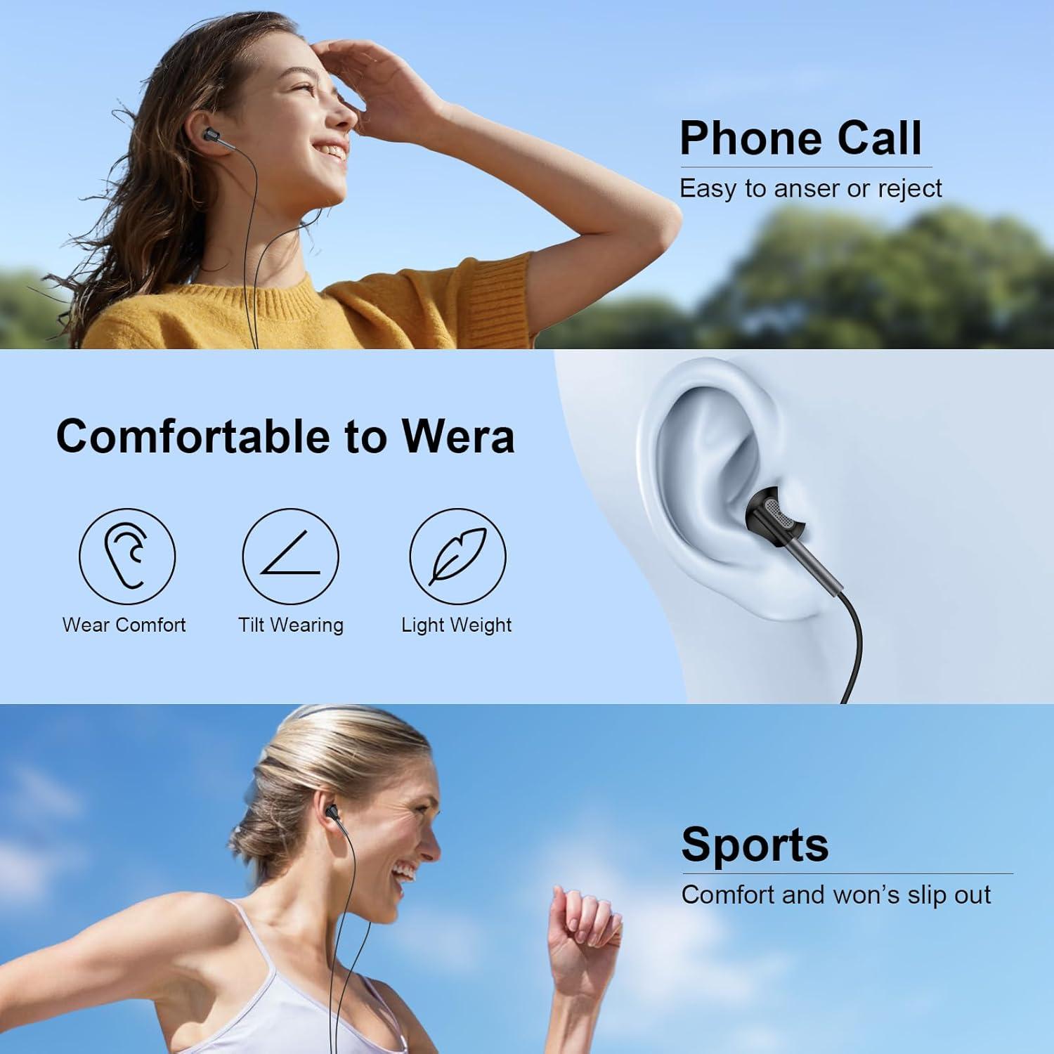 Auriculares USB C In-Ear CIQILY con Micrófono y Control Volumen