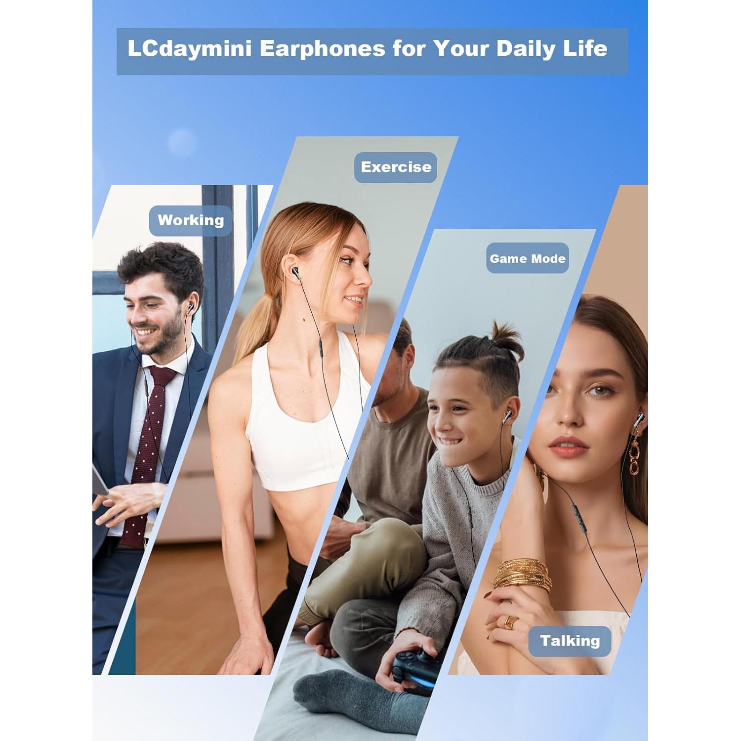 Auriculares USB C LCdaymini para iPhone 16 y Samsung Galaxy