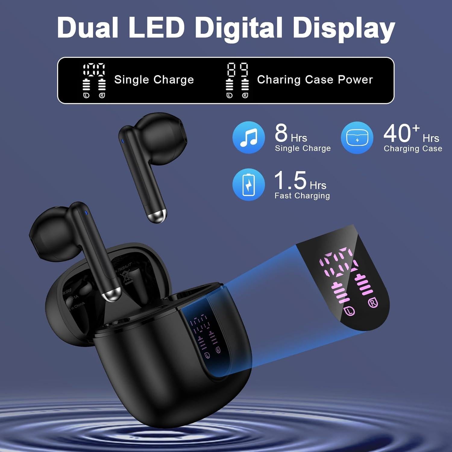 Auriculares Inalámbricos Bluetooth 5.3 S49 con Micrófono y 60H