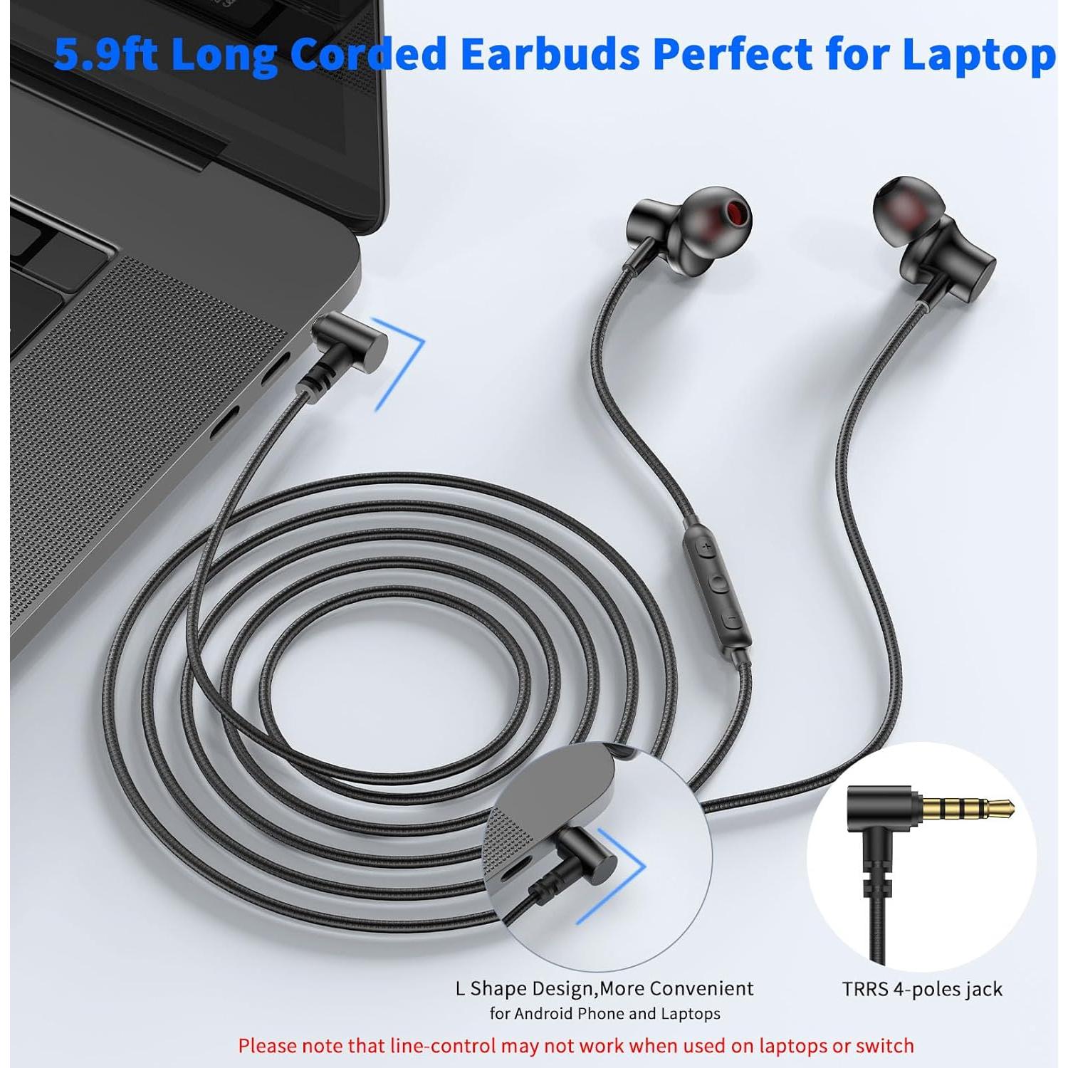 Auriculares con cable 3.5mm AIAUXAI con micrófono 1.8m