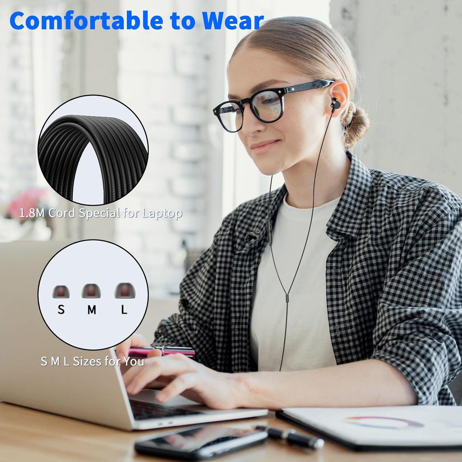 Auriculares con cable 3.5mm AIAUXAI con micrófono 1.8m