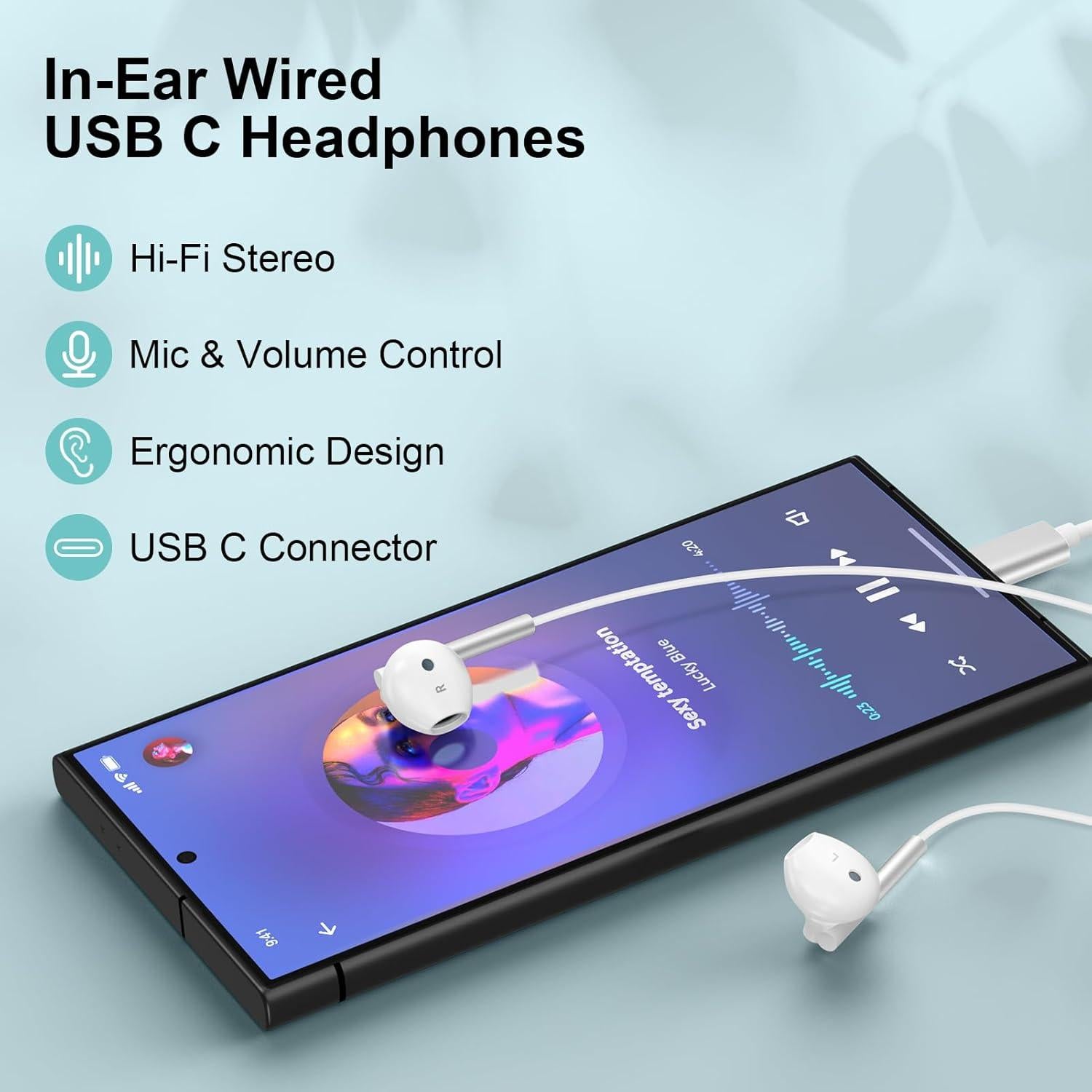 Auriculares USB C in-ear M55 para iPhone y Samsung