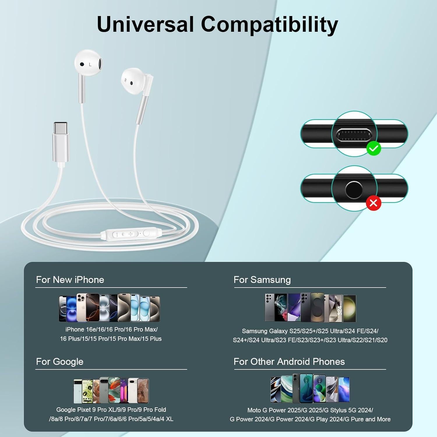 Auriculares USB C in-ear M55 para iPhone y Samsung