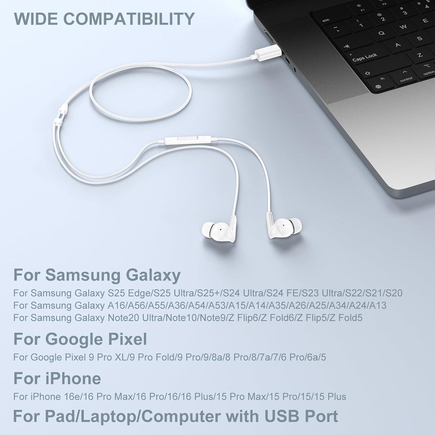 Auriculares in-ear USB C Samsung con micrófono y control de volumen