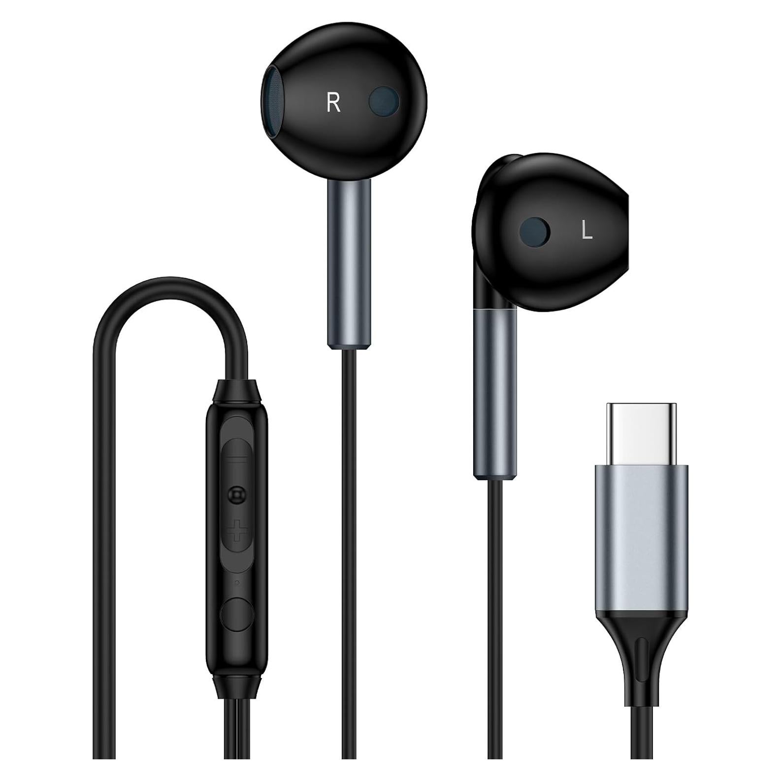 Auriculares USB C con micrófono para Samsung Galaxy y iPhone