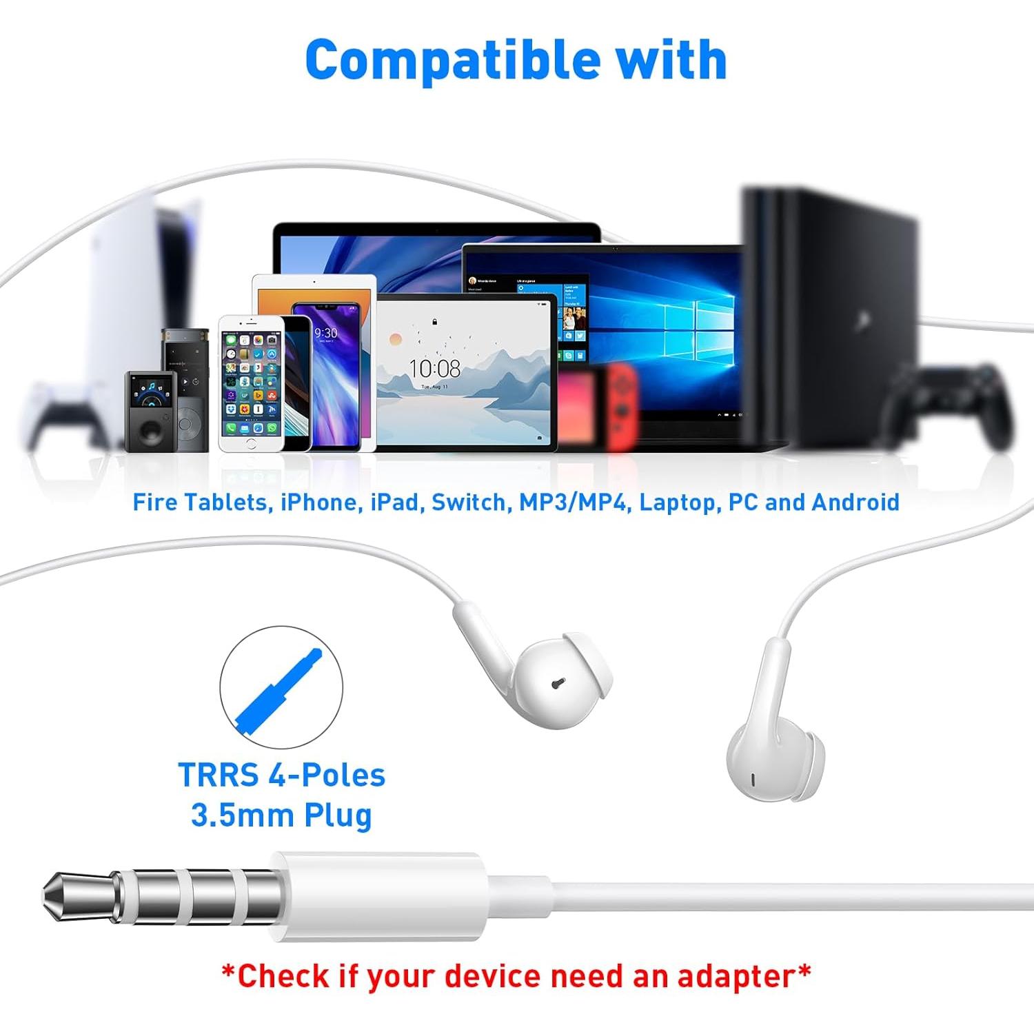 Auriculares con cable APETOO 3.5mm con micrófono y control